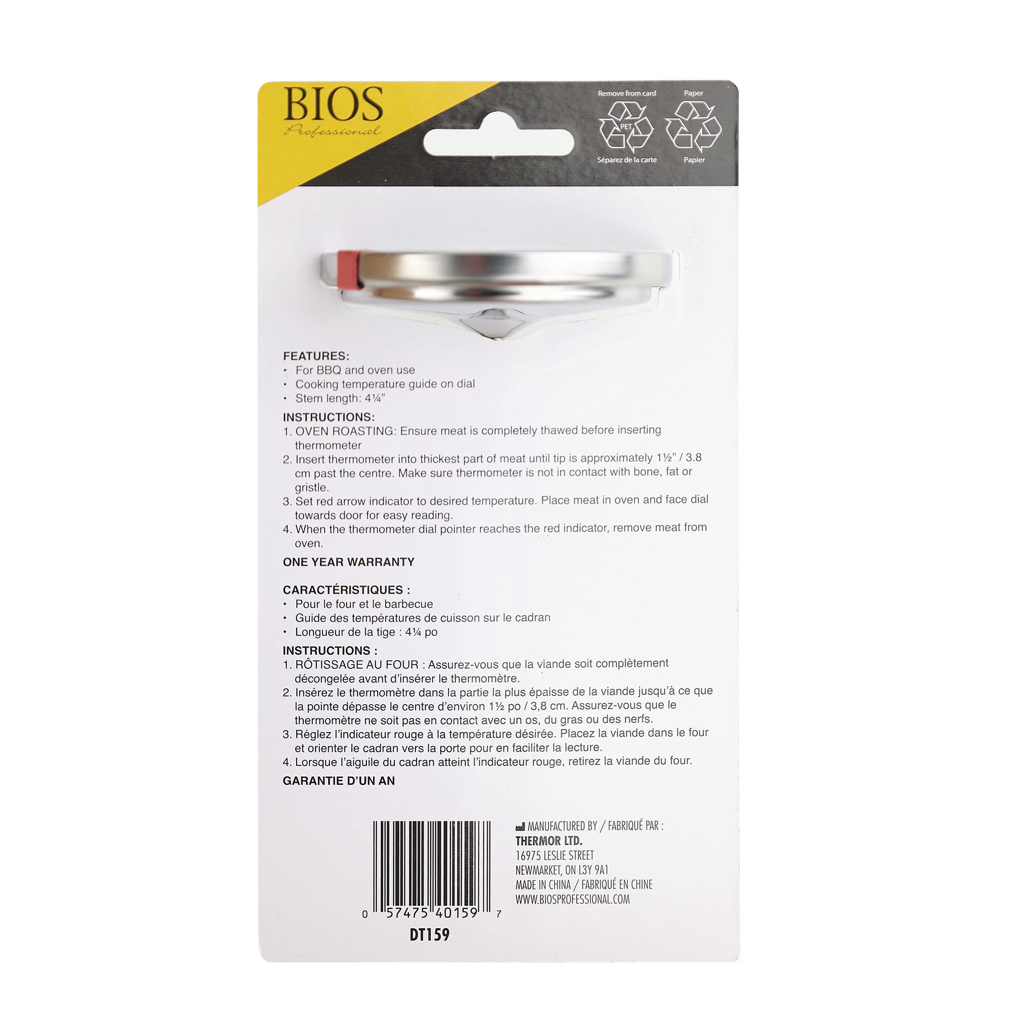 Bios Professional Meat And Poultry Thermometer, White