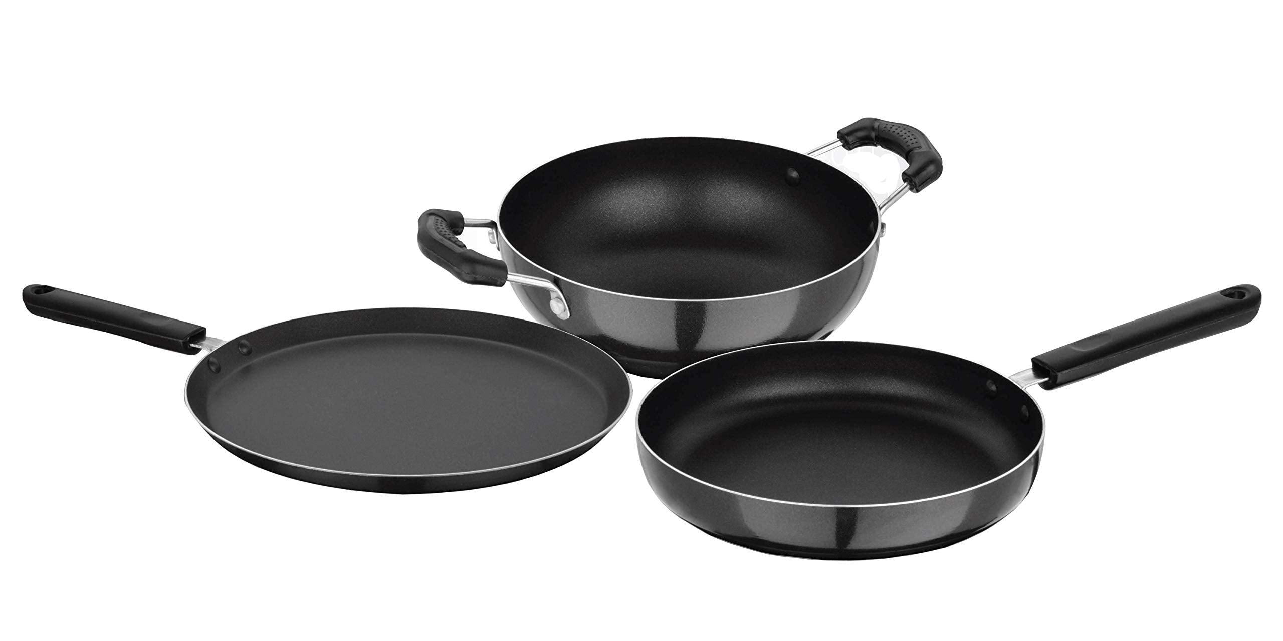 Nirlon Aluminium Non Stick Non Induction Cookware Gift Set Of 3 Pieces