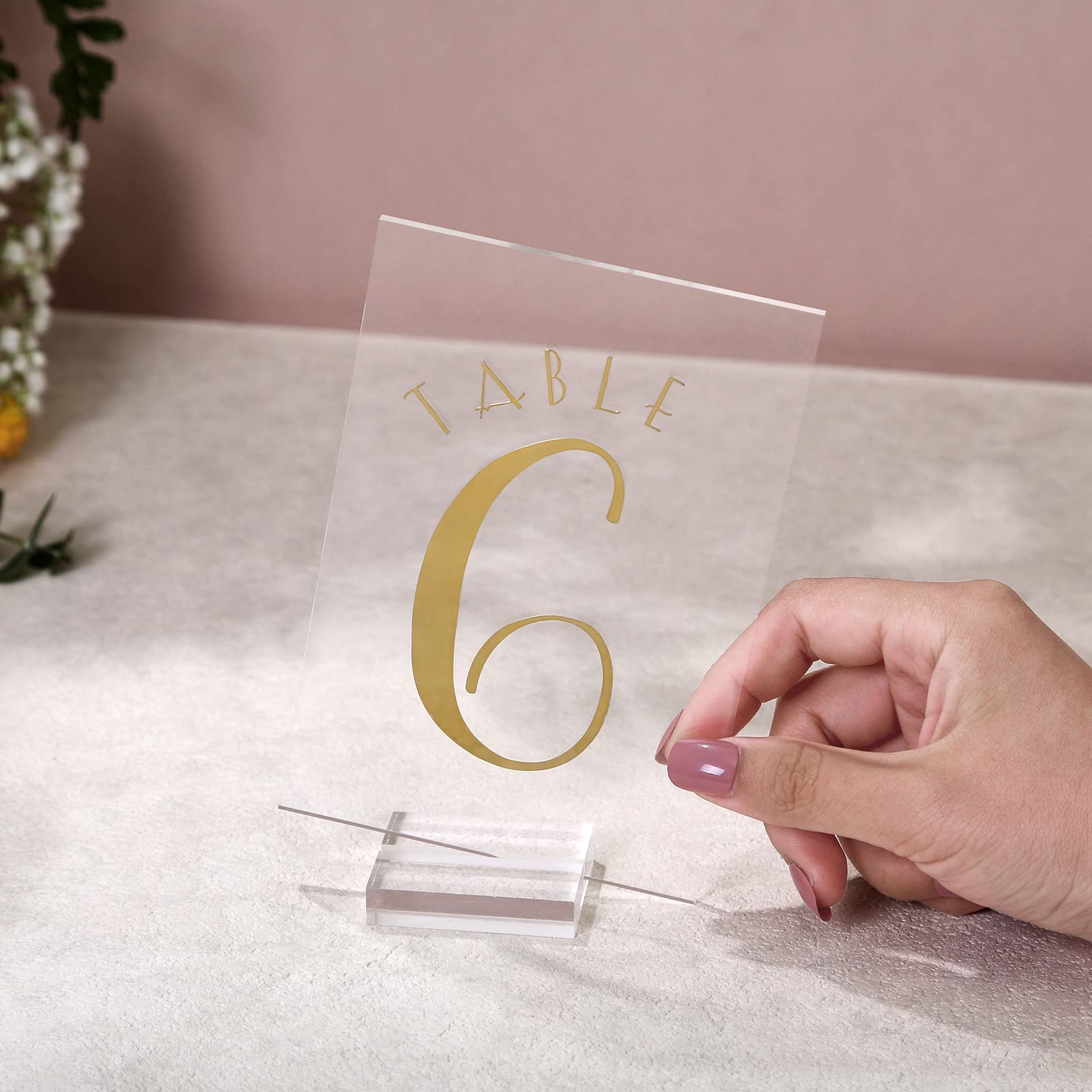 Uniqooo 20 Pack Clear Blank Acrylic Sign Acrylic Wedding Table Numbers, 4 X 6 In, Diy Acrylic Sheet For Wedding Table Number Hol
