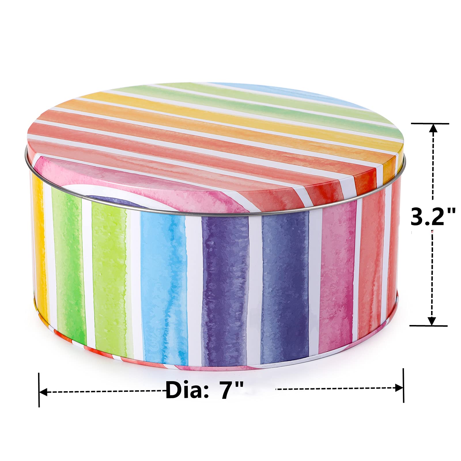 Yopay 3 Pack Cookie Tins, Round Baking Cake Gift Tins For Storing Patisseries, Puff Pastries Craft Supplies, Easter, Special Occ