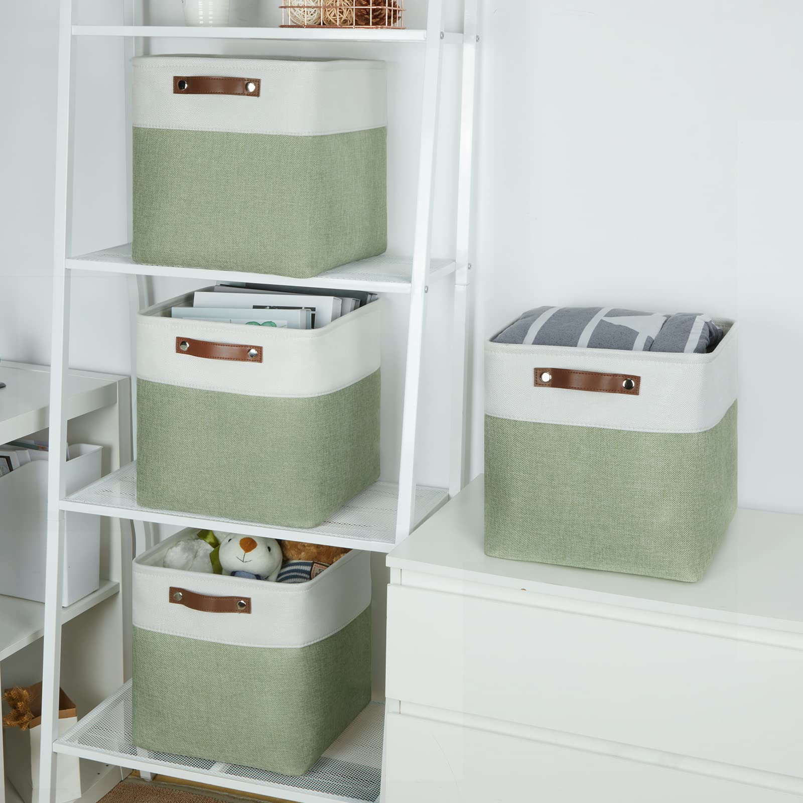 Temary Cube Storage Baskets For Shelves 12 Inch Storage Cubes 4Pack Fabric Storage Bins For Organizing Clothes, Closet Baskets W
