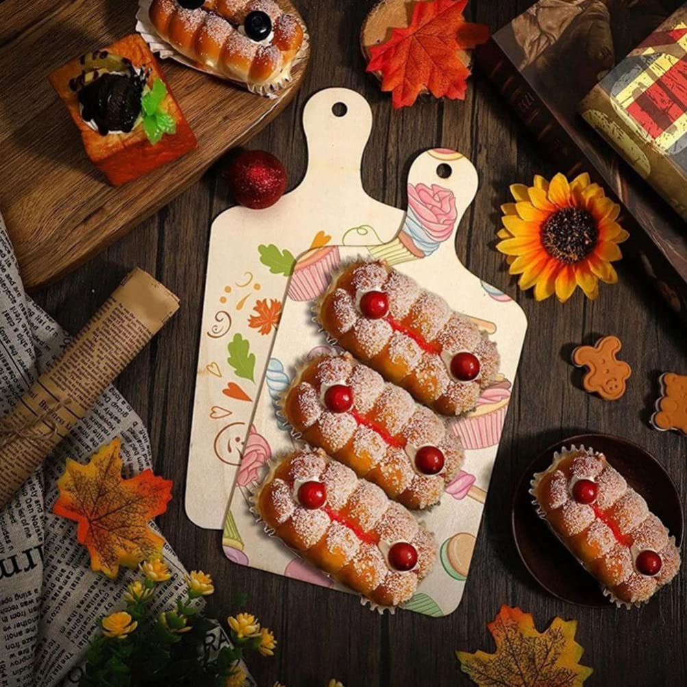 Hemoton 6Pcs Wooden Pizza Peel Sushi Plate Dessert Plate Mini Pizza Paddle Cheese Board Charcuterie Serving Board Fruit Vegetabl