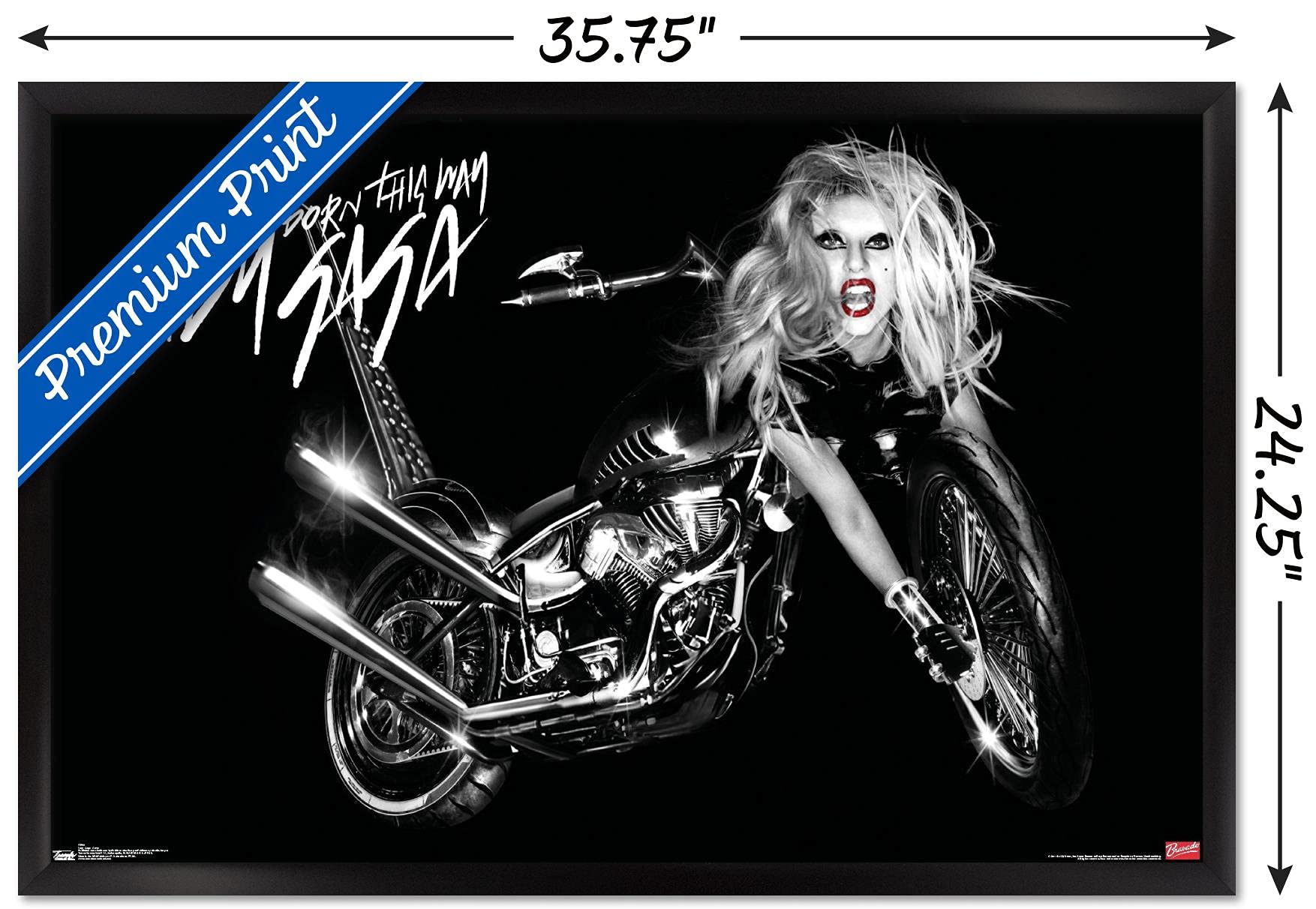 Trends International Lady Gaga - Cover Wall Poster, 22.375'' X 34'', Black Framed Version