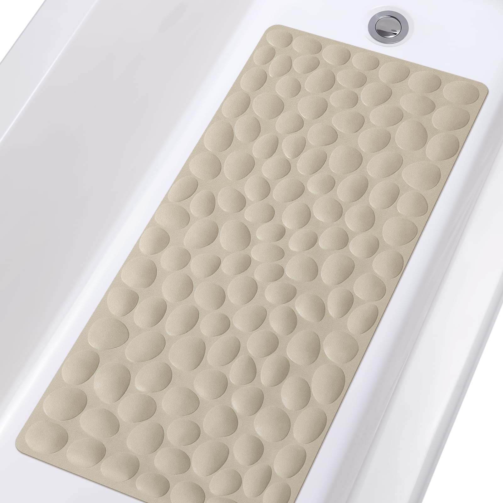 OTHWAY Bathtub Mat Non Slip, Rubber Bath Mat for Kids for Baby, 16x31.5 inch Large Bath Mats for Bathroom Tub with Strong Suctio