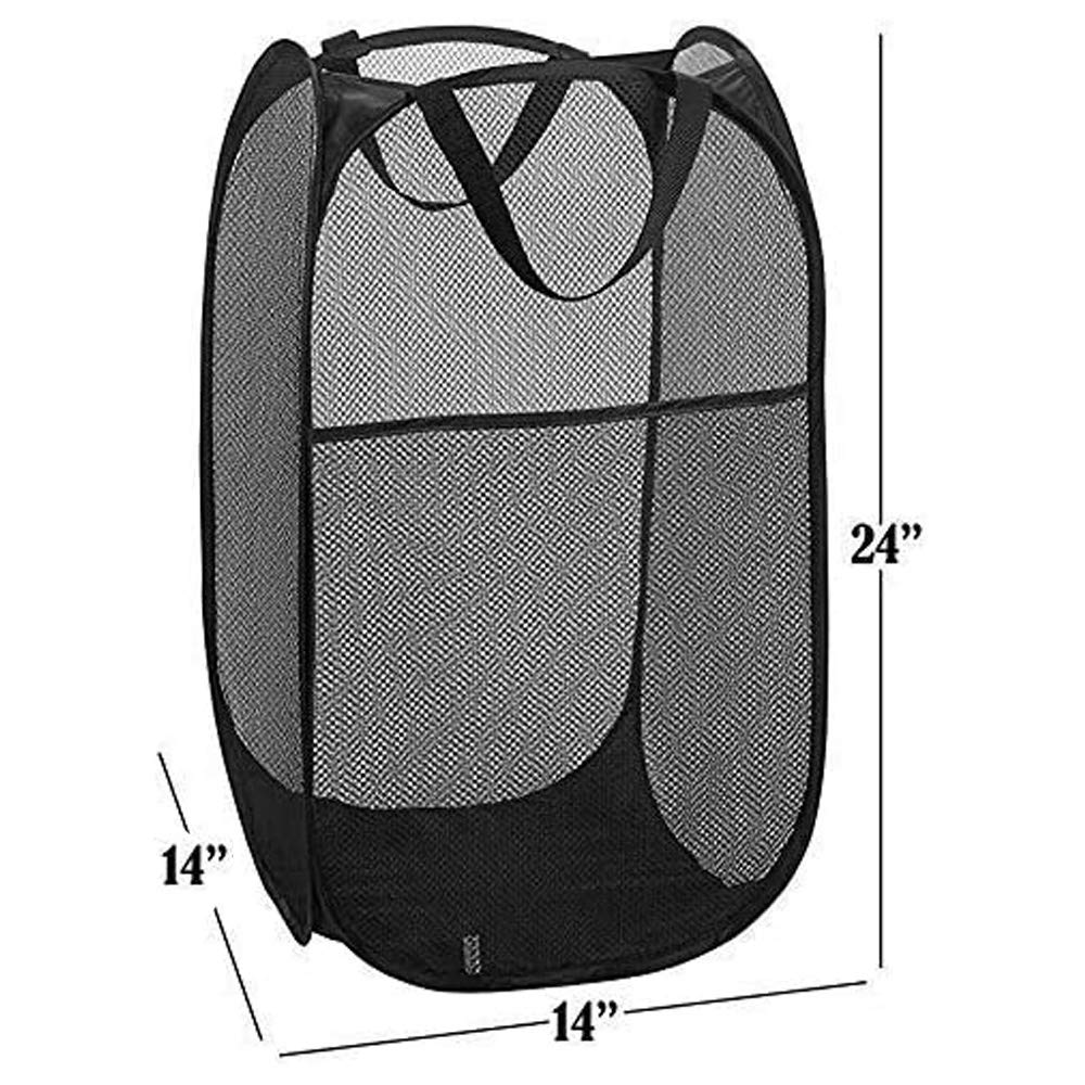 Bud Mesh Pop Up Laundry Hamper With Portable, Durable Handles, Collapsible Laundry Basket For Storage, Folding Pop-Up Clothes Ha