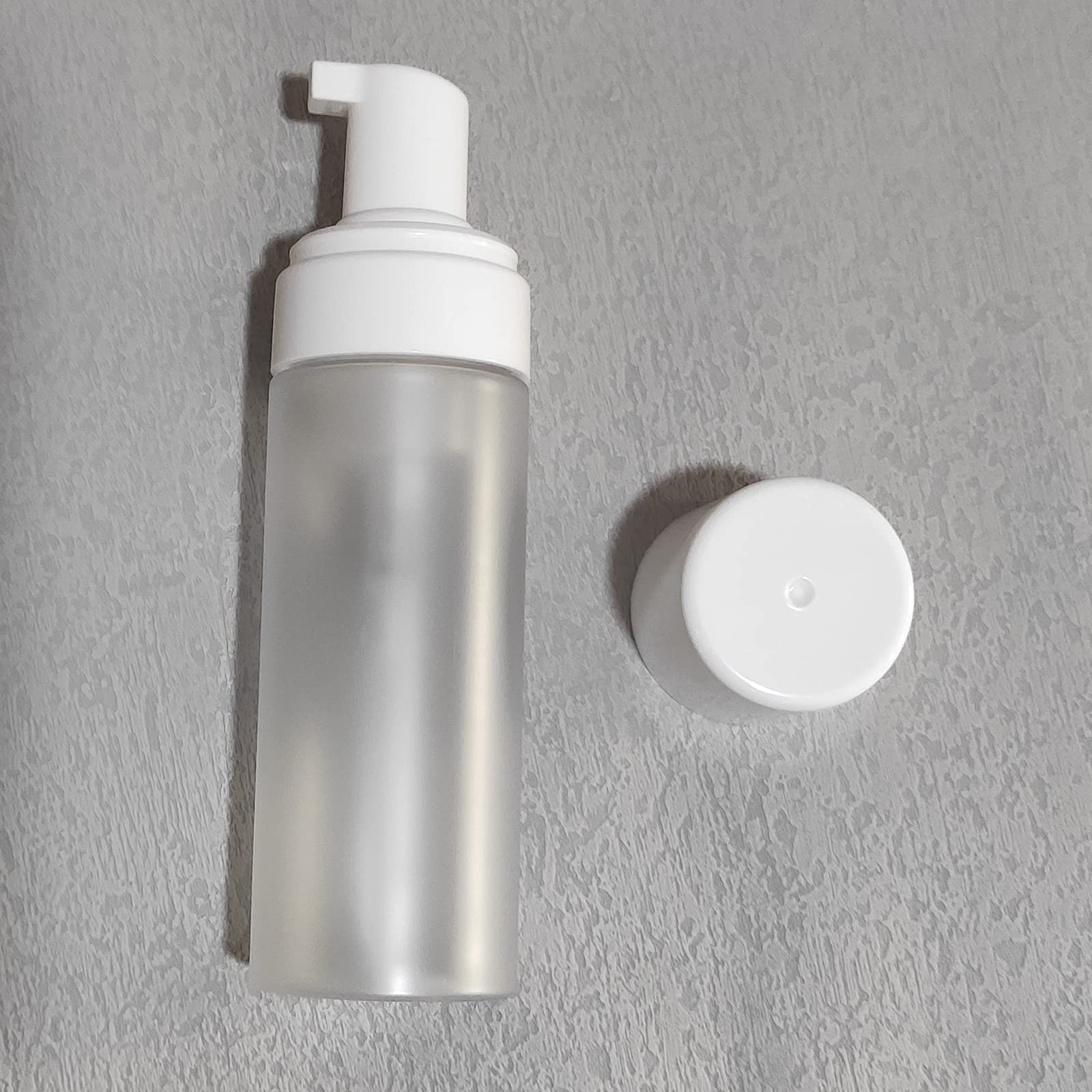 150Ml Empty Foam Pump Bottle, 5Oz Foaming Dispenser Soap Plastic Container For Facial Cleanser Shampoo Hand Soap (Clear Matte+Wh