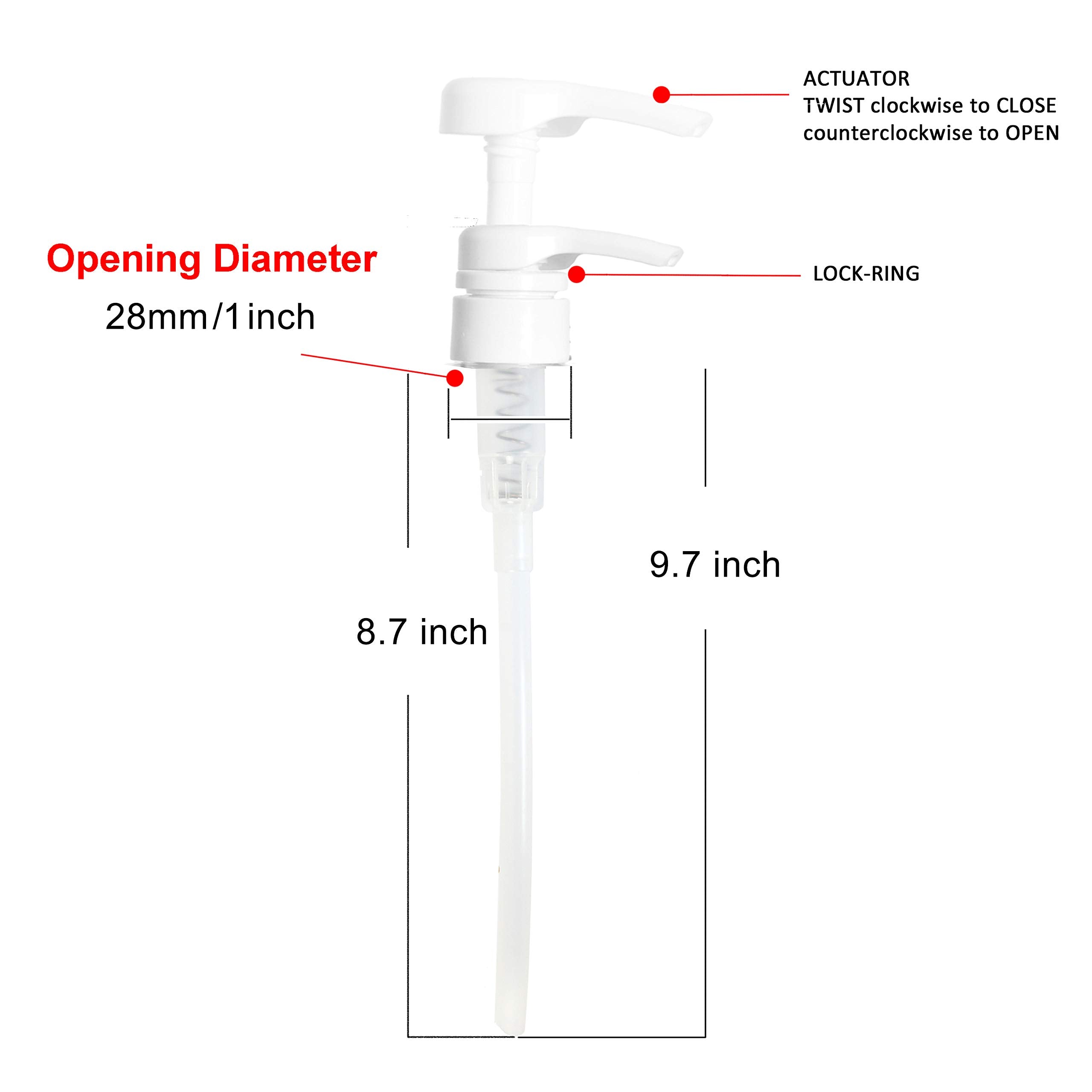 Youngever 5 Pack Dispensing Pump, 28/410 2Cc Output Pump Dispenser, Fits 1 Inch Necks 32 Ounce Large Bottles (White)