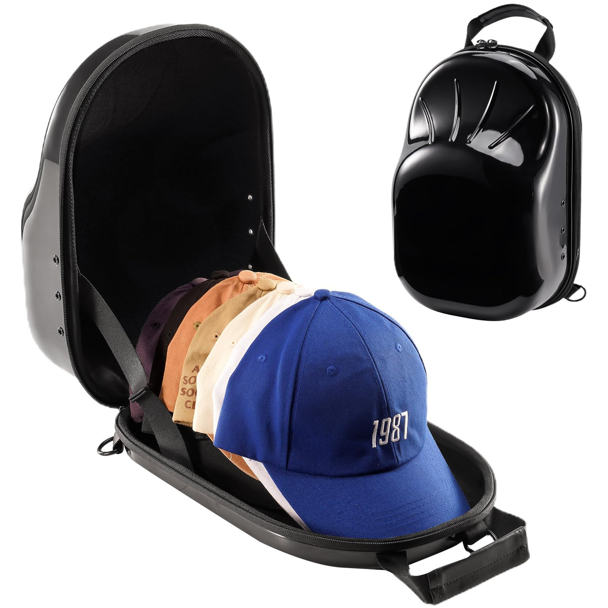 Procase Hat Travel Case, Hard Hat Case For 6-7 Baseball Caps Lids Hat Storage Organizer With Carrying Handle & Shoulder Strap Ca