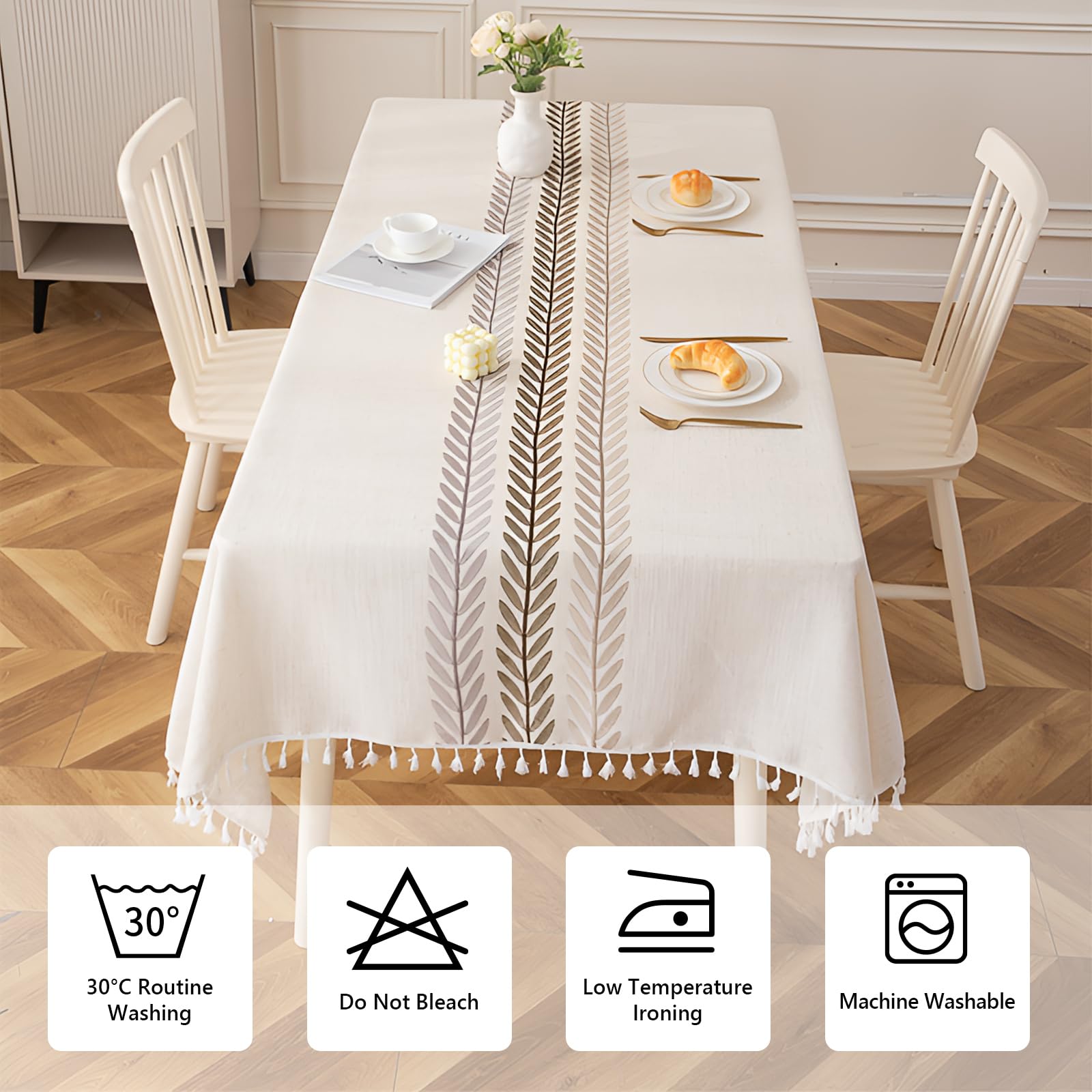 Deep Dream Tablecloths For Rectangle Tables, Cotton Linen Table Cloth, Waterproof Farmhouse Table Cloth, Washable Table Cover Wi