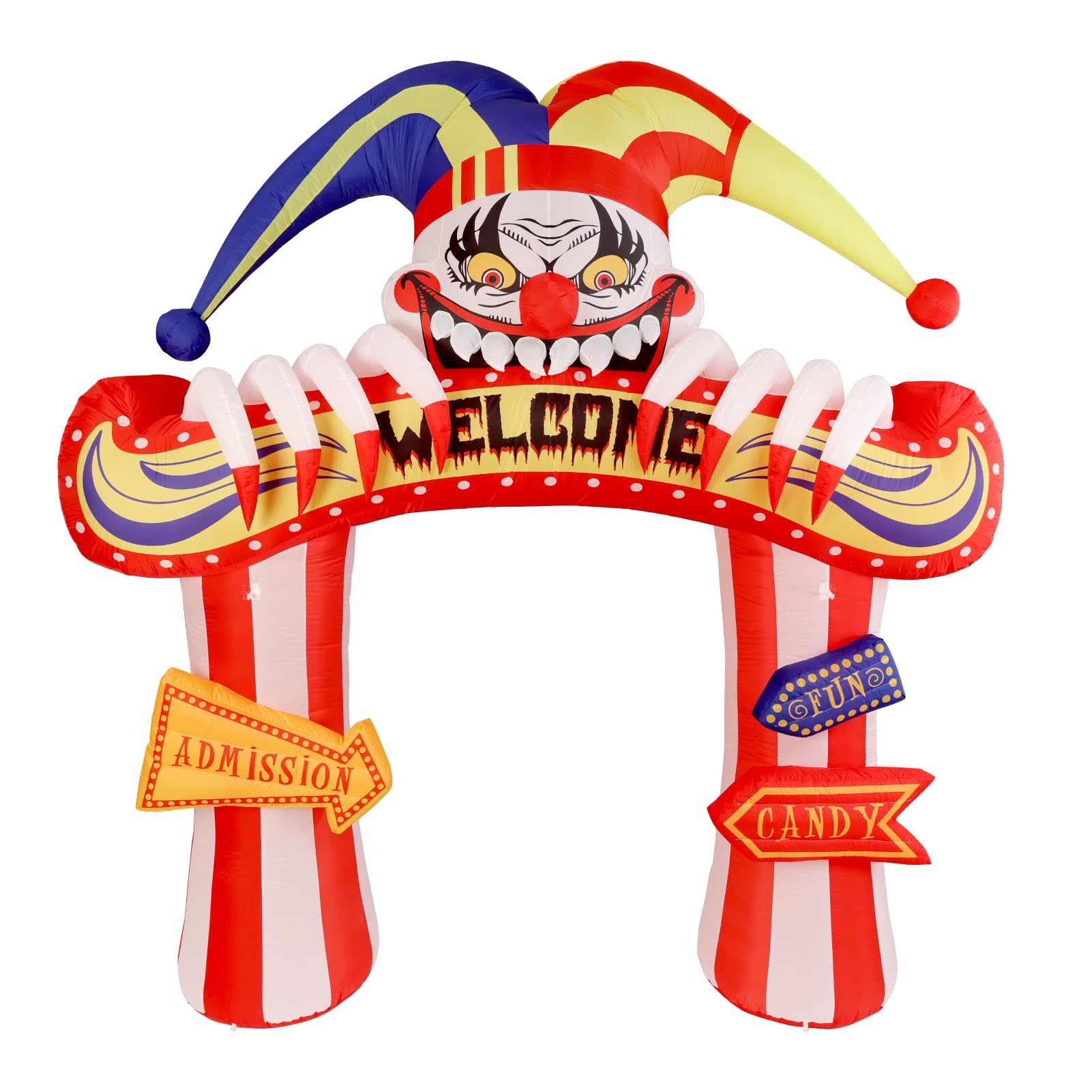 WBHome 10 Ft Halloween Inflatable Clowns Arched Door Outdoor Decorations, Day of The Dead Blow Up Yard Decor with Built-in LED L