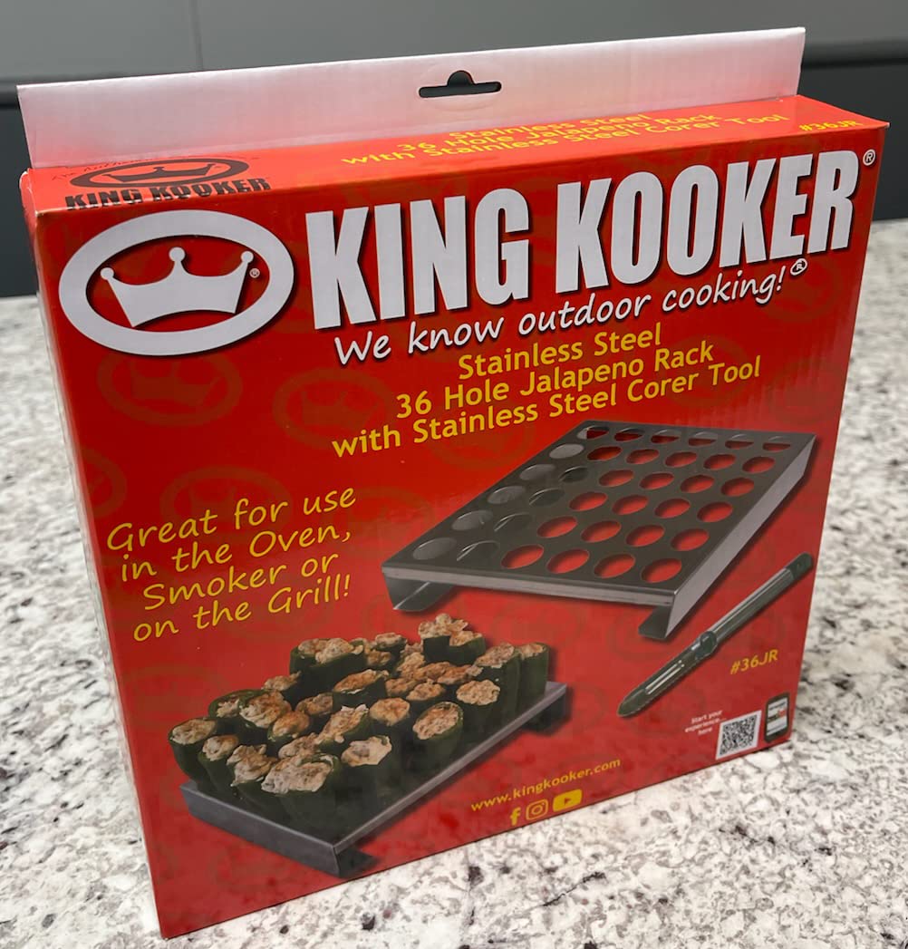 King Kooker 36Jr Stainless-Steel 36-Hole Jalapeno Rack With Corer