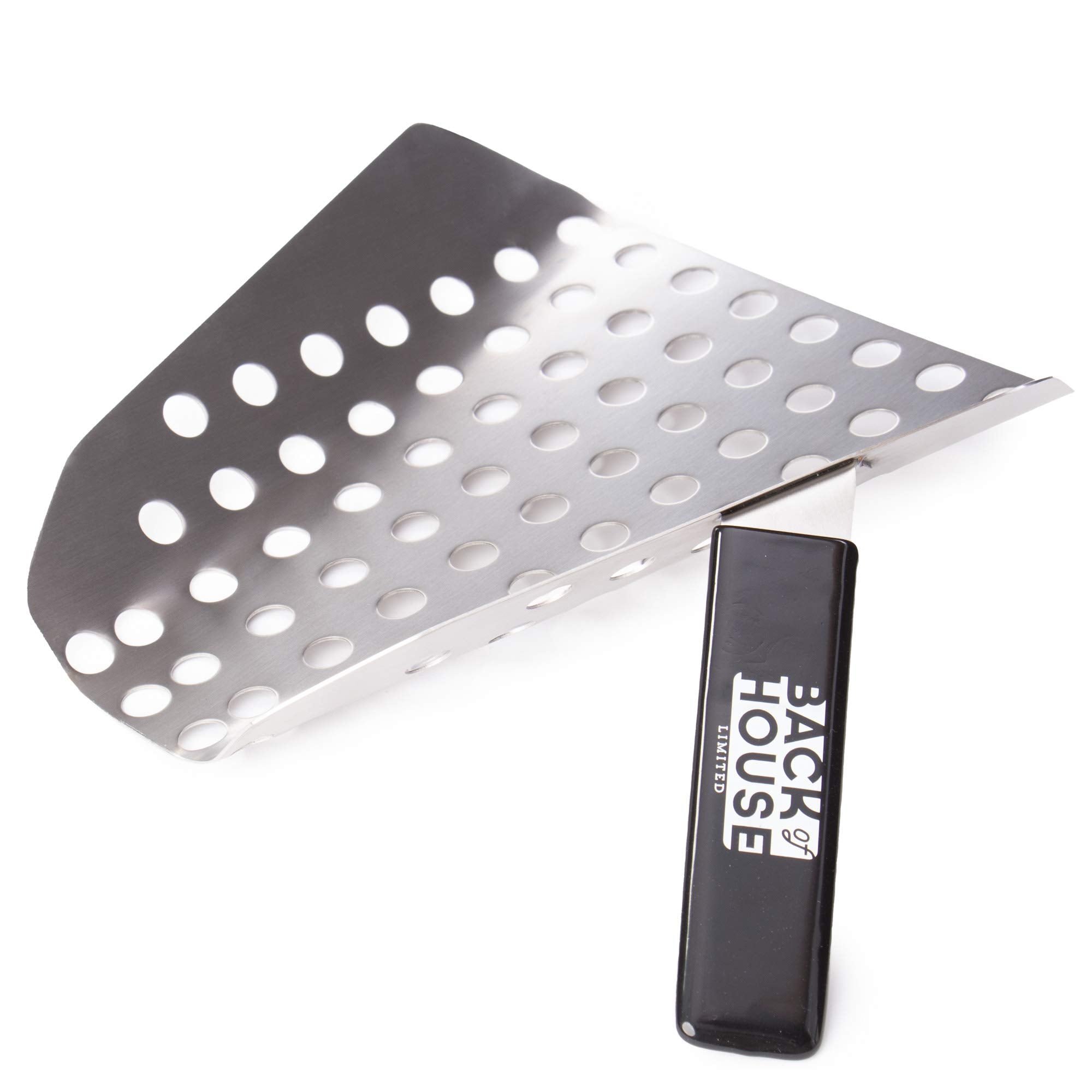 Popcorn Speed Scoop - Perforated Stainless Steel Quick-Fill Scooper For Bags, Buckets & Boxes, Removes Unpopped Kernels - Utilit