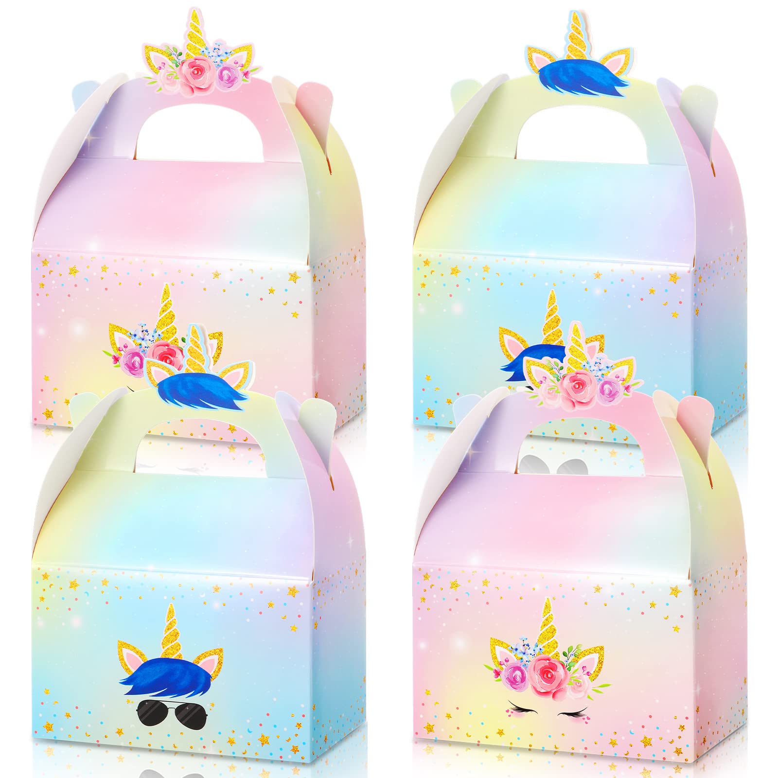 Leinuosen Unicorn Gift Boxes Party Supplies Cute Party Favor Boxes Rainbow Theme Treat Boxes Candy Goodies Gift Boxes For Girls