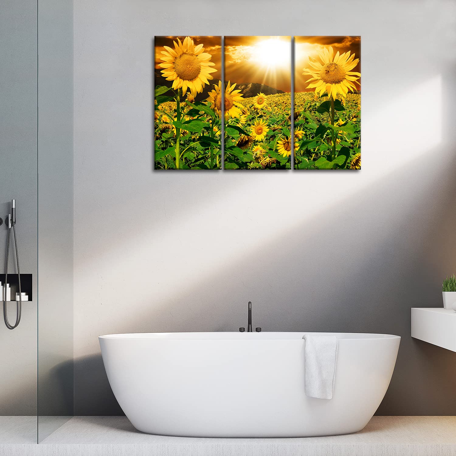 Sunflower Wall Art Canvas Print For Home Decor 3 Pieces Panel Paintings Modern Artwork For Living Room Decoration Flower Picture