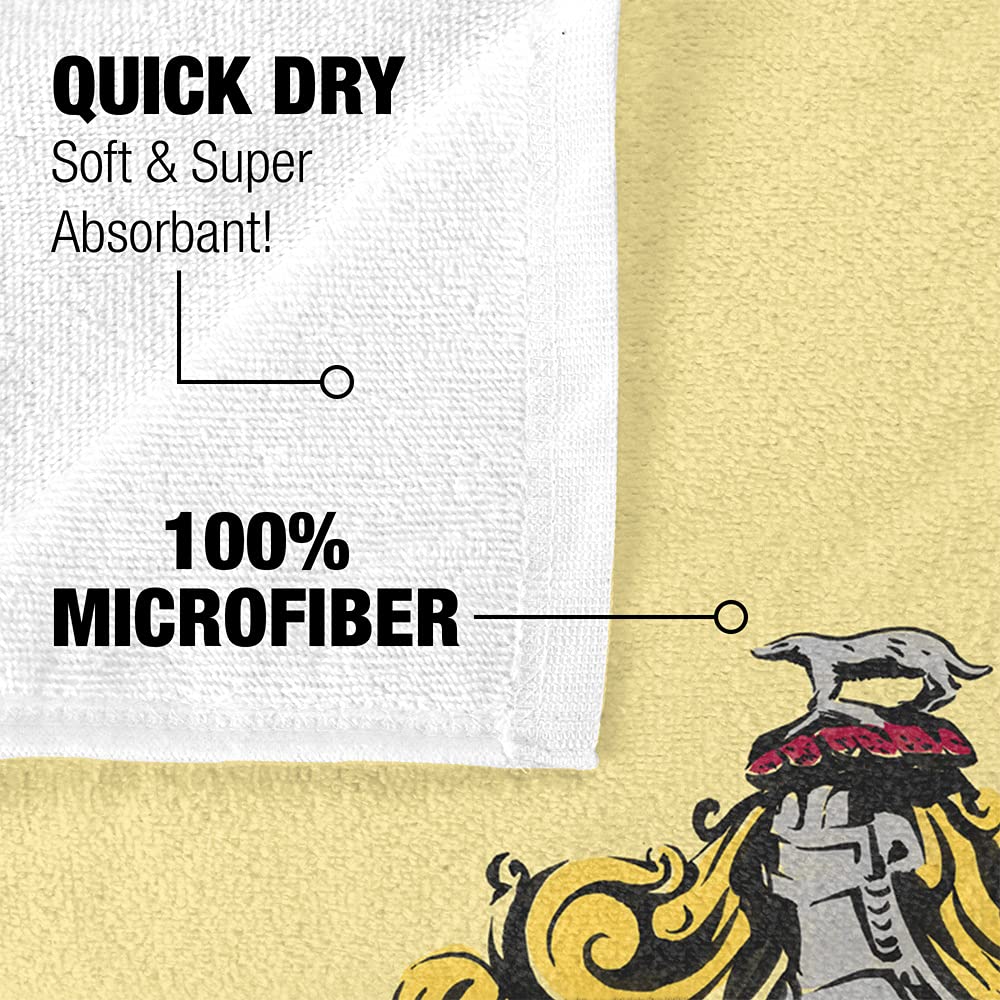 Logovision Harry Potter Drawn Hufflepuff Crest Officially Licensed Beach Towel 30'' X 60''