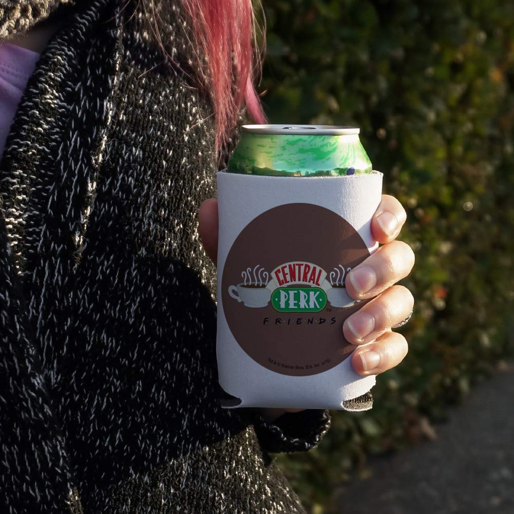 Friends Central Perk Logo Can Cooler - Drink Sleeve Hugger Collapsible Insulator - Beverage Insulated Holder