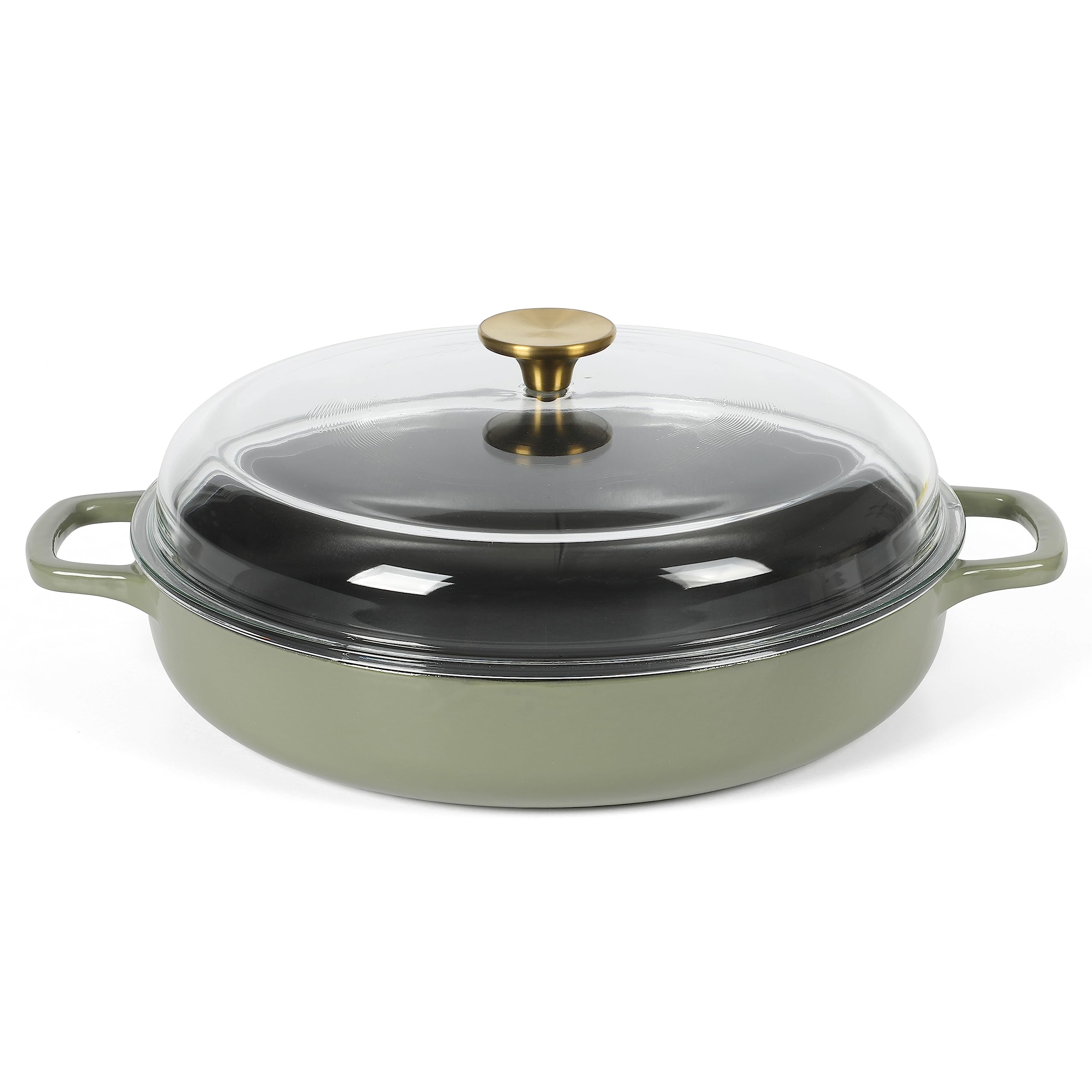 Sur La Table Kitchen Essentials Supper Club 3.75 Quart Enamel Cast Iron All In One MultiPurpose NonToxic Nonstick Braiser Pan 