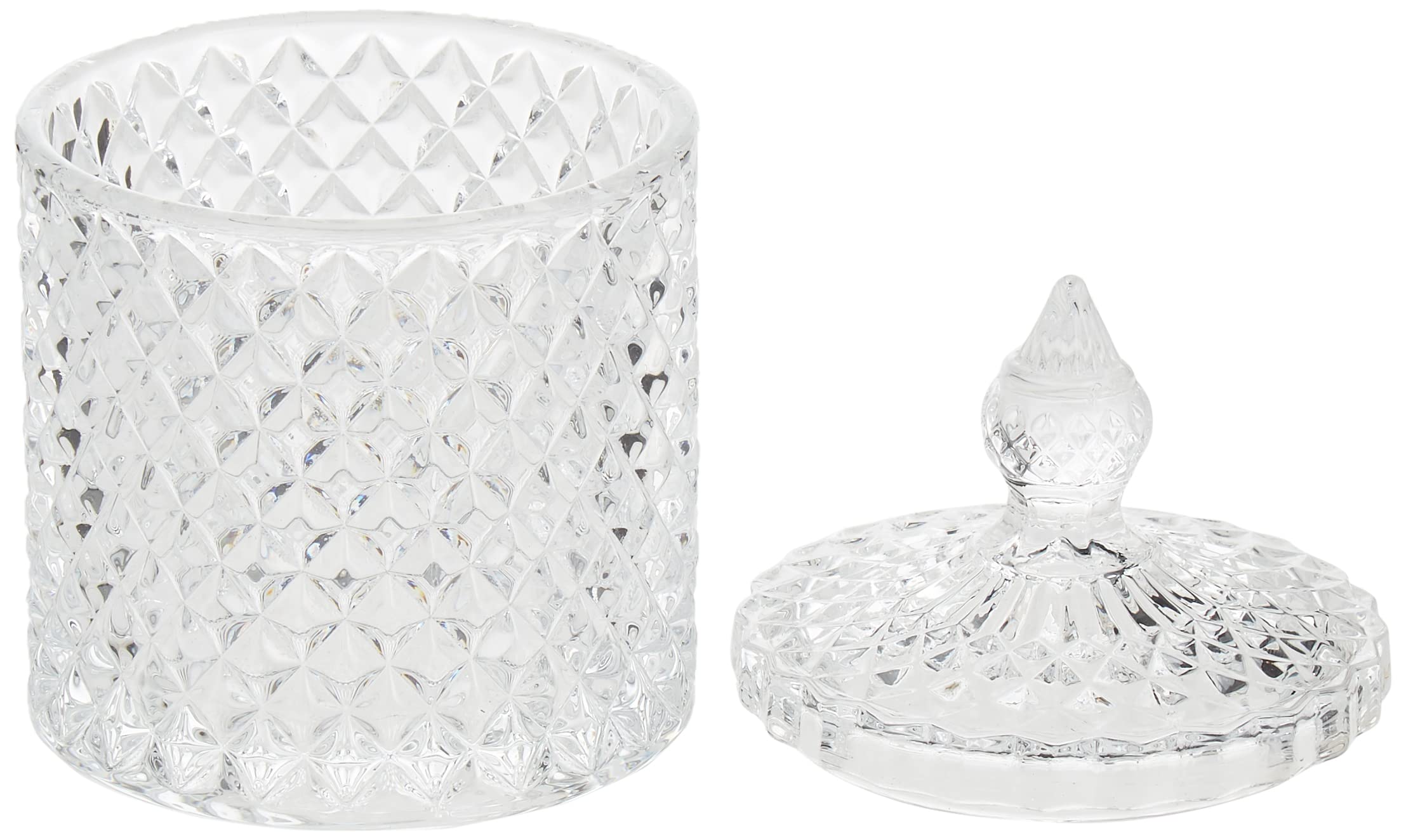 Rocktrend Home Decorative Butterfly Candy Jar Candy Dish Candy Buffet Storage Container Clear Crystal Diamond Faceted Jar With C