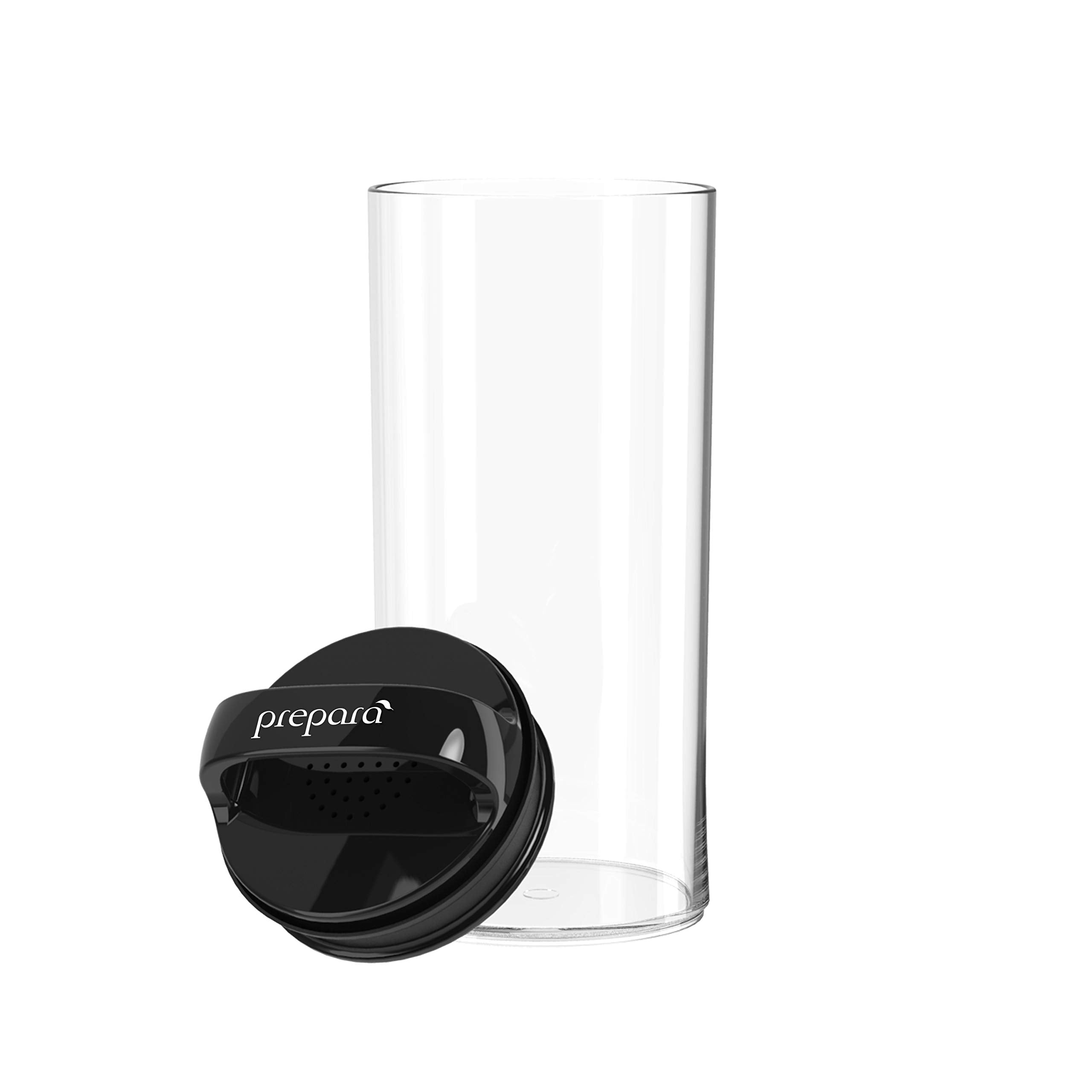 Prepara Evak Fresh Saver, Small-Tall Airless Canister With Black Handle, 1.05 Quart, Clear
