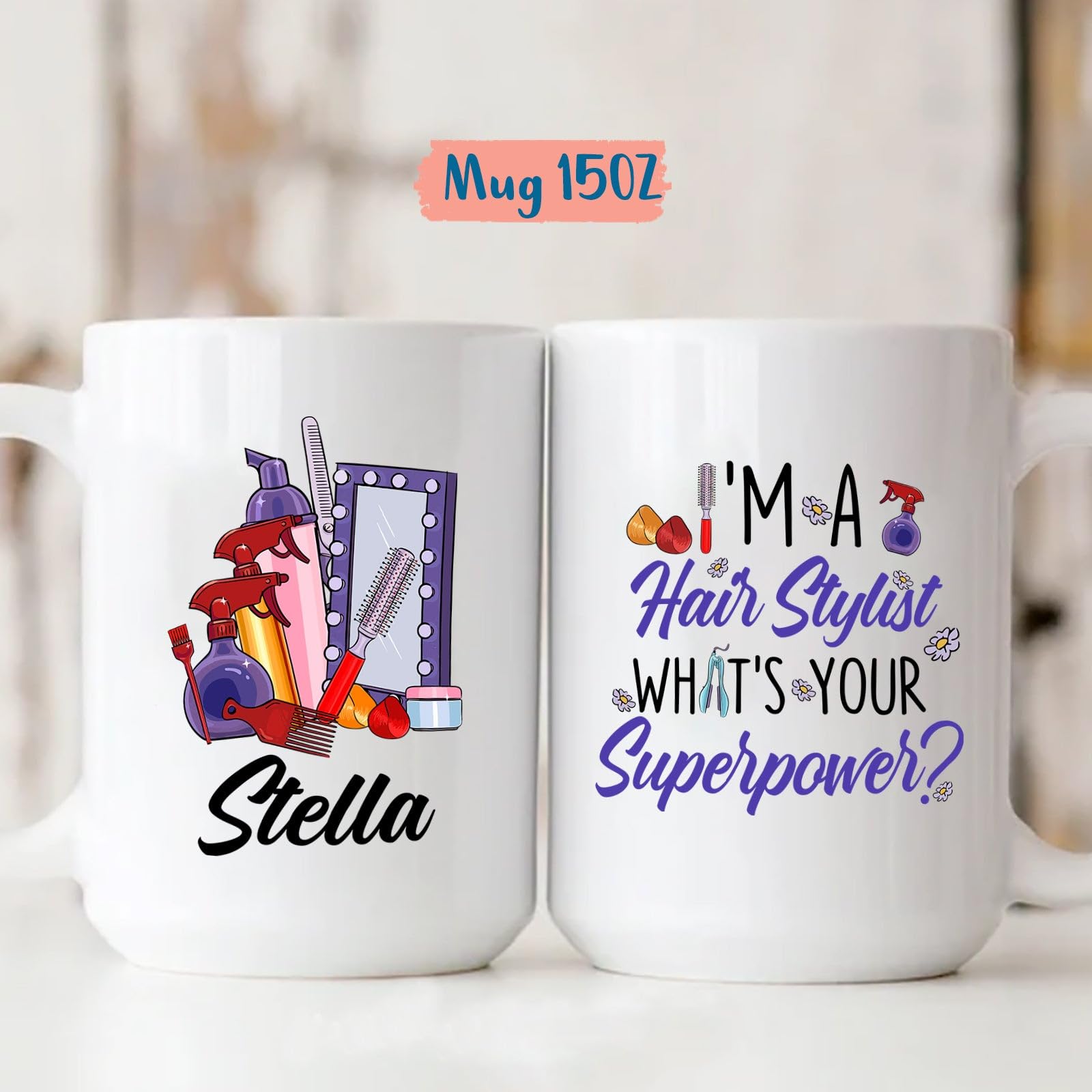 Hair Stylist Mug, Personalized I'm A Hair Stylist Coffee Mug, Custom Hairdresser Cups With Name, Hairstylist Tools Mugs, Hair De