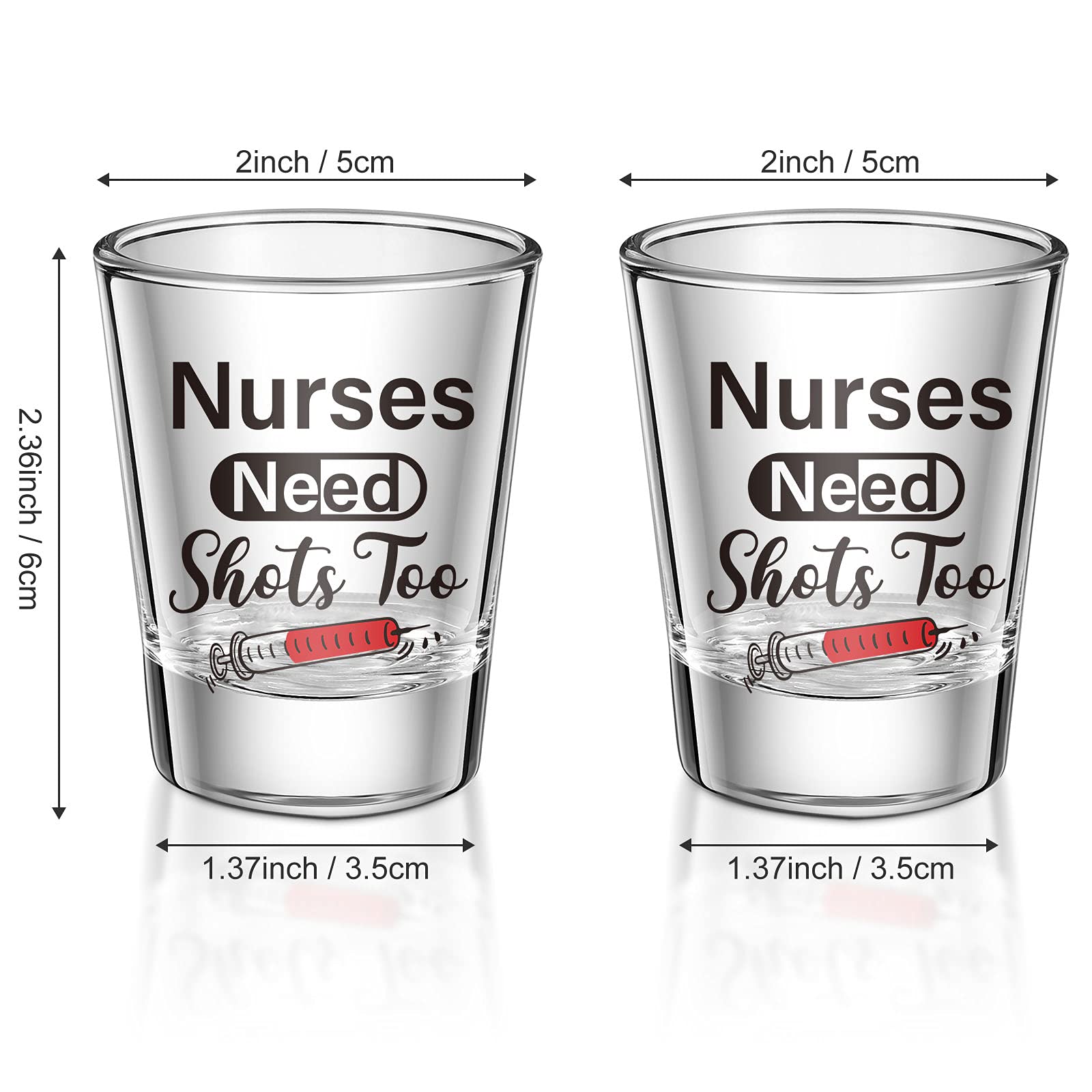 Patelai Nurse Need Shots Too, Funny Glass Gift For Women And Male Mom Sister Or Friend Present For Nursing Graduation Nurses Day