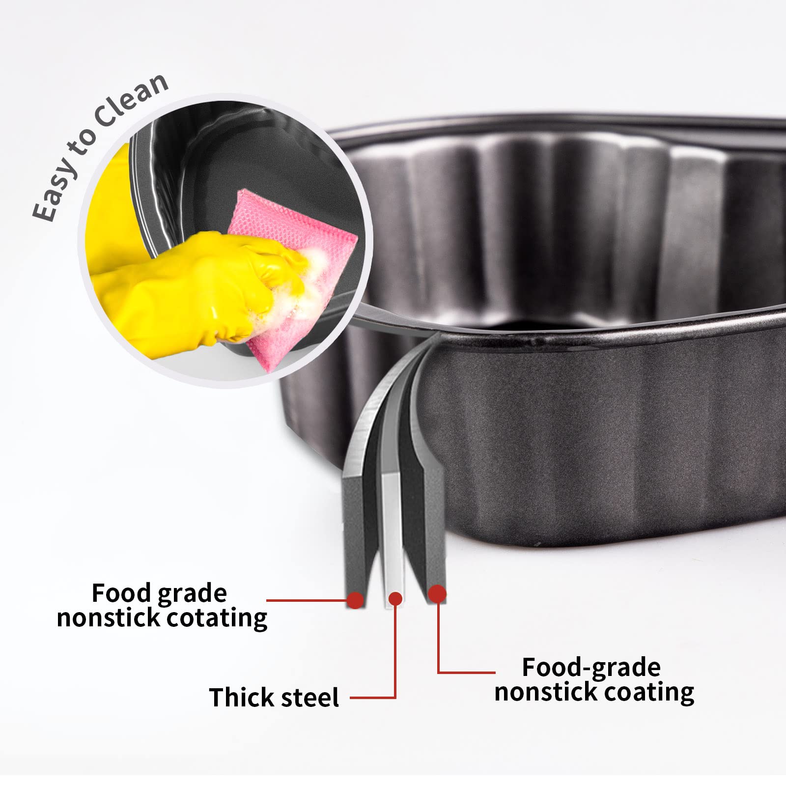 Yomvzake Heart Cake Pan Set Of 2, 8 Inch And 9 Inch Heart Shaped Baking Pan Cookie Pan For Valentine'S Day Baking Wedding Birthd