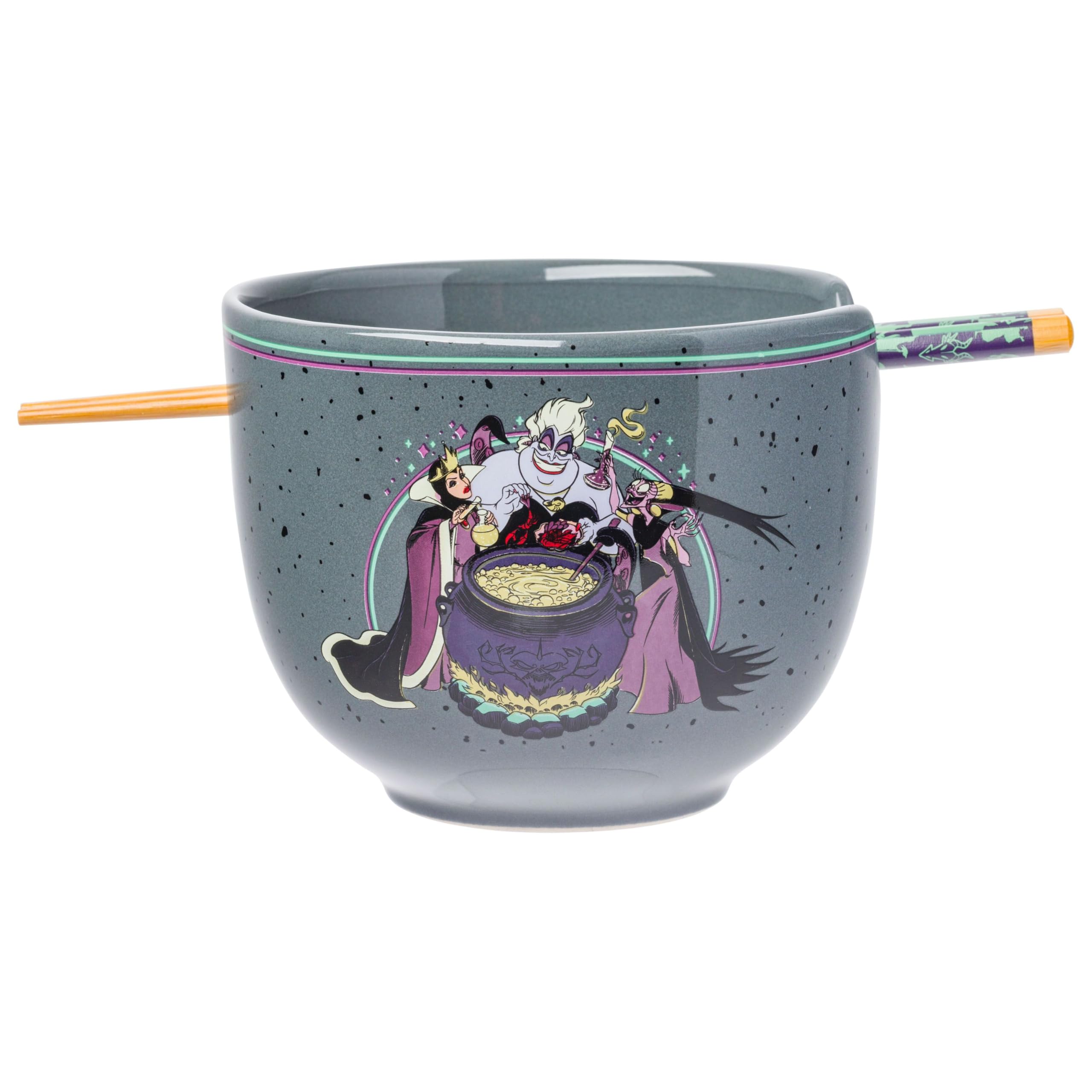 Silver Buffalo Disney Villains Featuring Ursula, Evil Queen, And Yzma Cooking Up Trouble Ceramic Ramen Noodle Rice Bowl With Cho