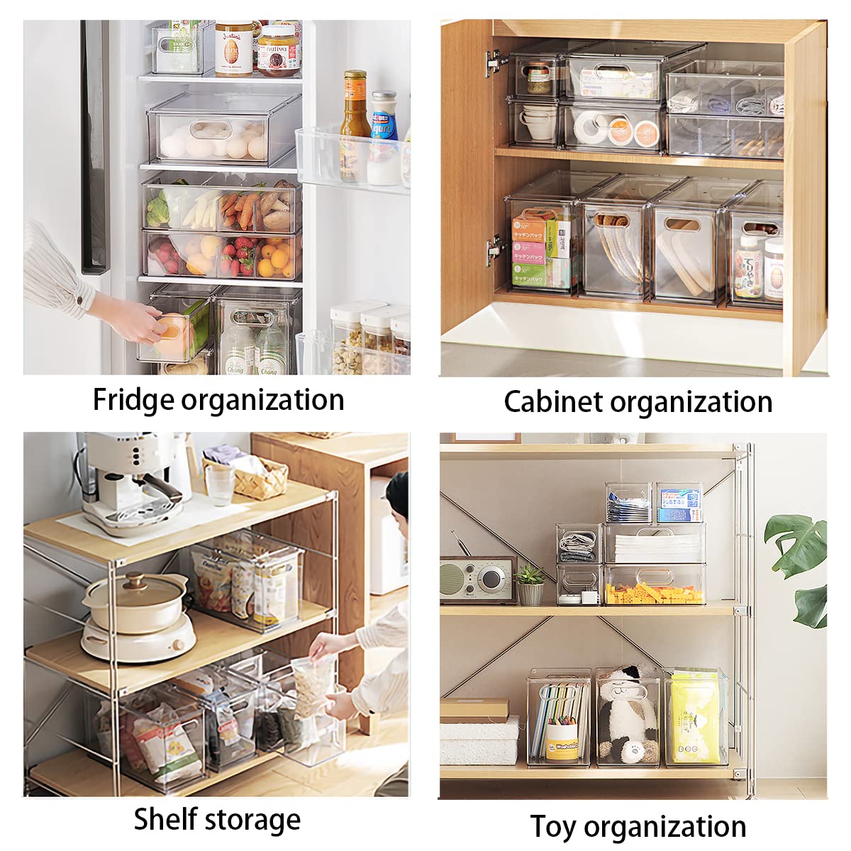 Minesign Set Of 3 Stackable Refrigerator Organizer Bins Pull-Out Drawers For Fruit And Veggies Divided Storage Organizer For Fri