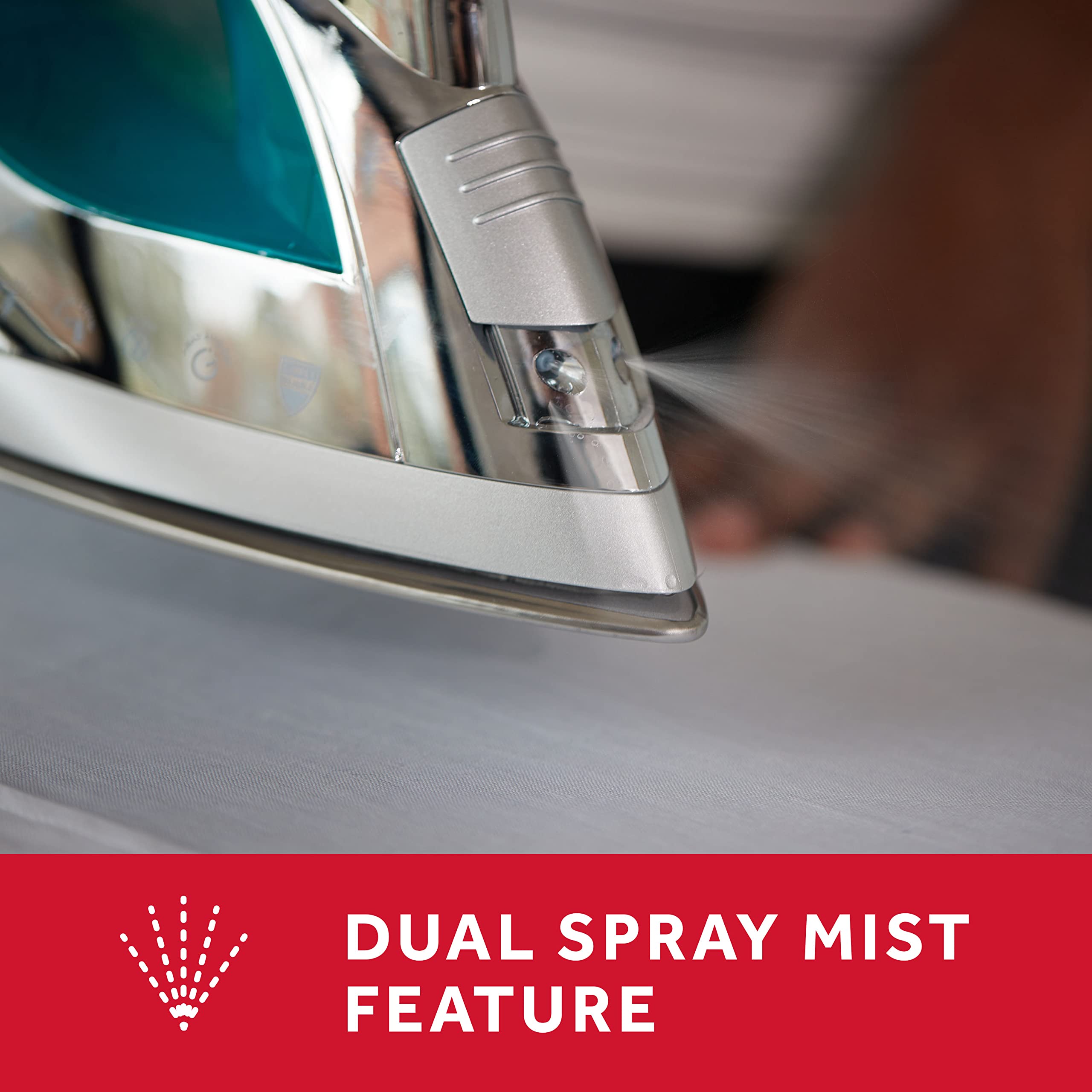 Sunbeam Steammaster 1400 Watt Iron With 8' Retractable Cord, Large Anti-Drip Nonstick Stainless Steel Soleplate, Horizontal Or V