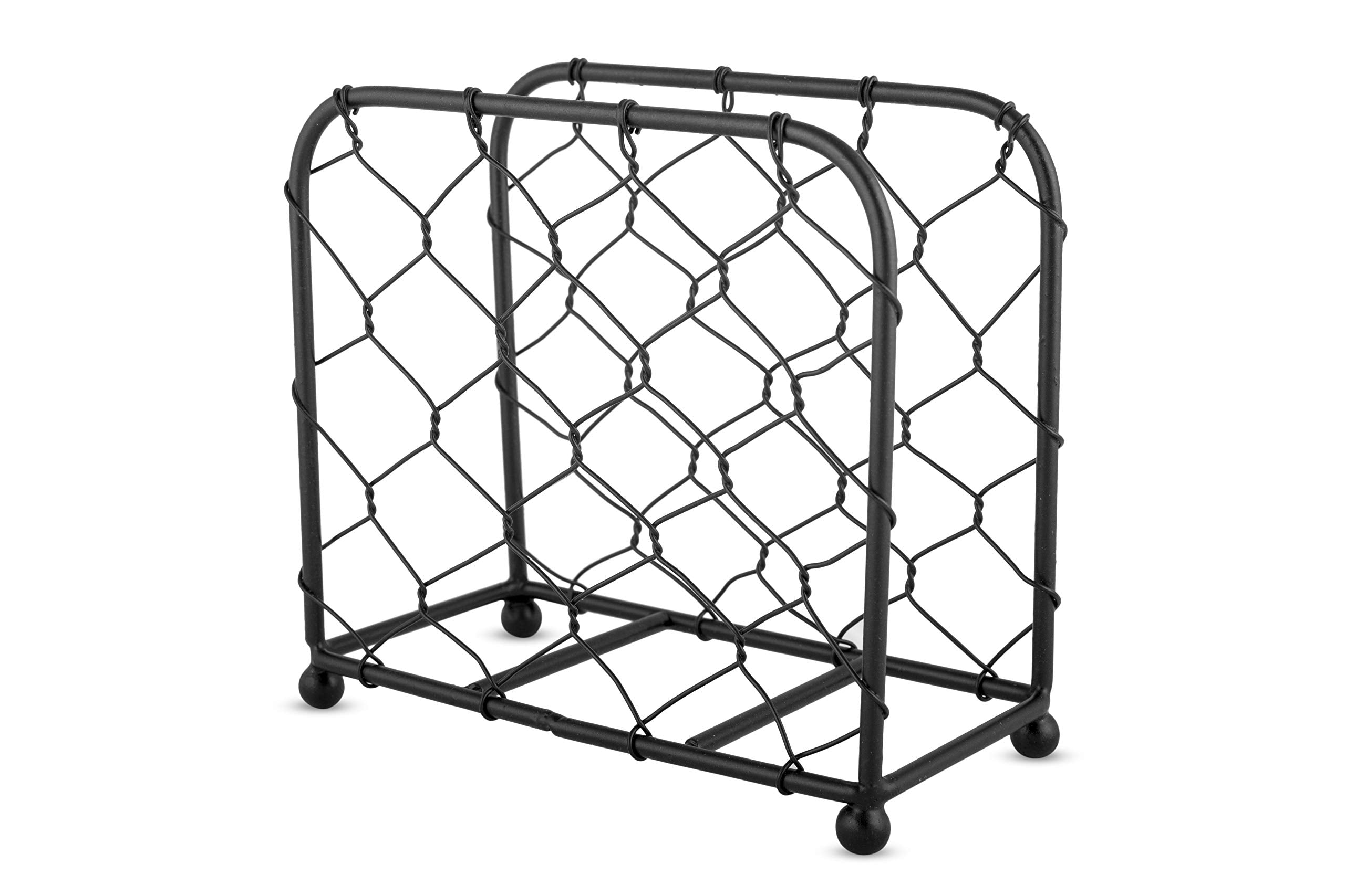 Gocraft Chicken Wire Napkin Holder | Rustic Farmhouse Napkin Holder For Kitchen (Black Finish)