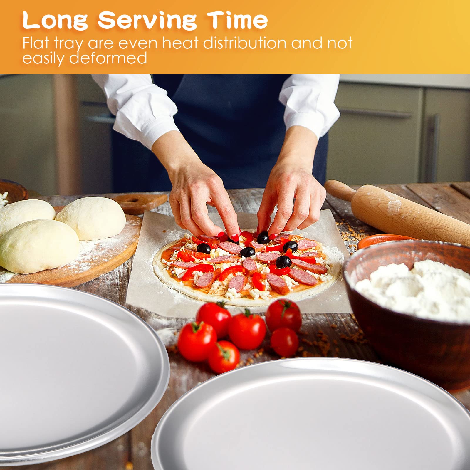 12 Pieces Pizza Pan Bulk Restaurant Aluminum Pizza Pan Set Round Pizza Pie Cake Plate Rust Free Pizza Pie Cake Tray For Oven Bak