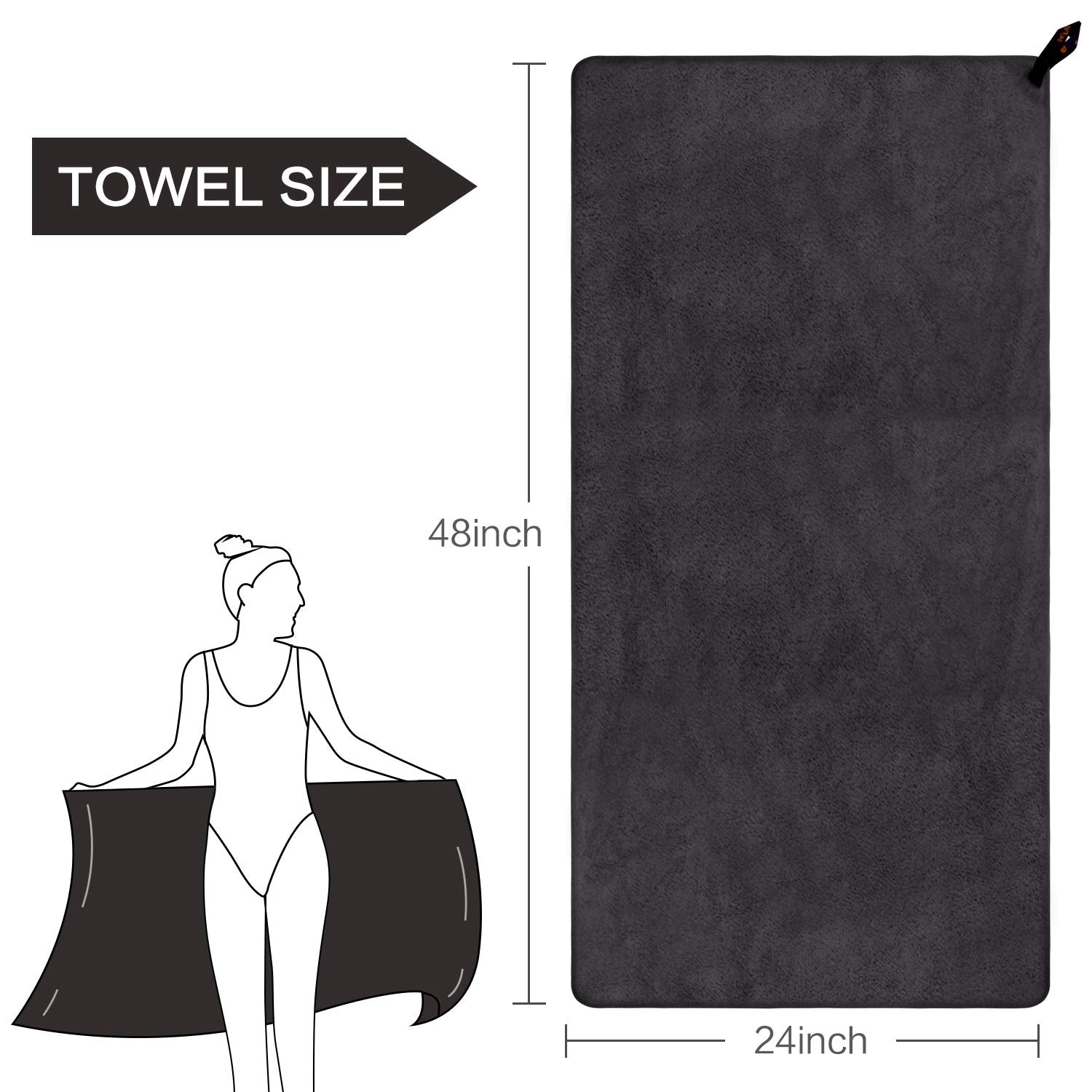 Sunland Microfiber Gym Bath Towel Ultra Soft Travel Camping Towel Super Absorbent Swimming Sport Towel For Adults And Children 2