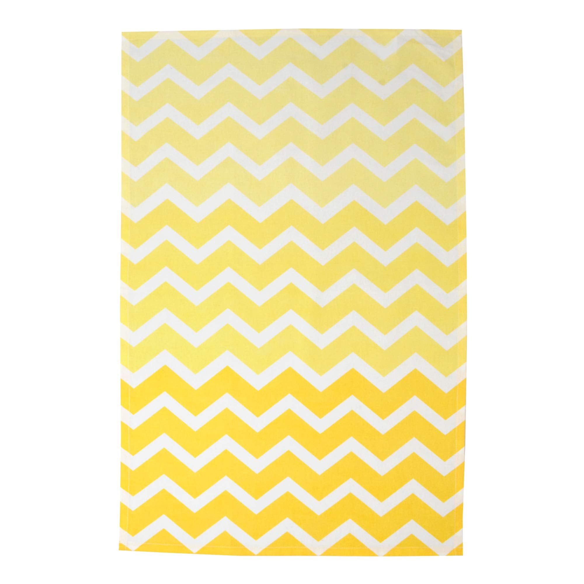 Dii Kitchen Towel Collection Decorative Cotton Dishtowel Set, 18X28, Yellow Chevron, 2 Piece