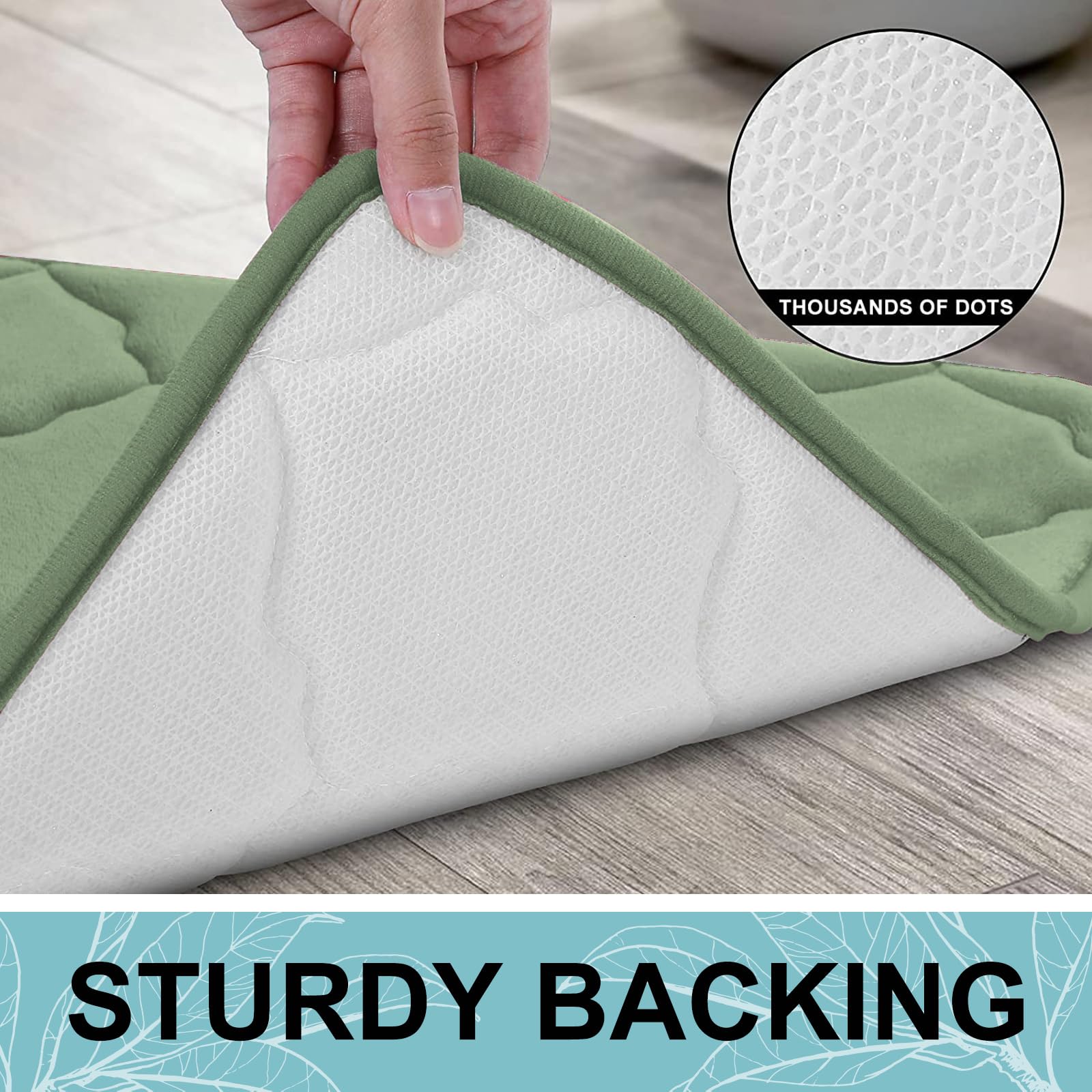 Olanly Memory Foam Bath Mat Rug 24X16, Soft And Absorbent Bathroom Rugs, Non-Slip, Comfortable, Machine Washable Bath Carpet For
