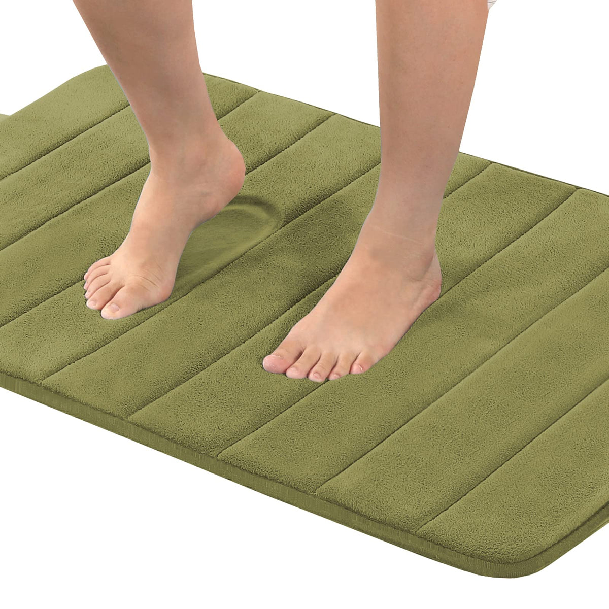 Flamingo P Memory Foam Bath Mat For Bathroom Non Slip Bath Rug Velvet Thick Soft And Comfortable Water Absorbent Machine Washabl