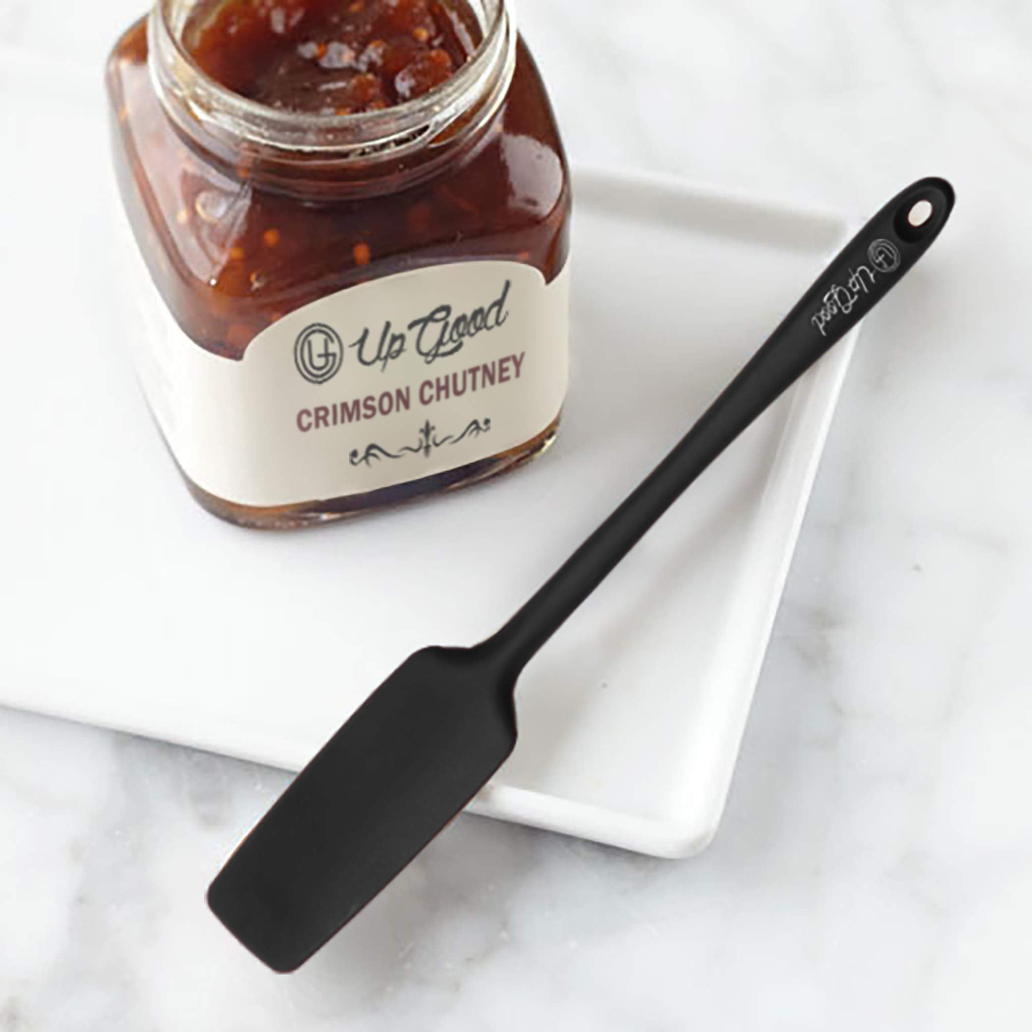 Silicone Jar Spatula | 600F Heat Resistant Non-Stick Rubber Scraper | Perfect For Jars, Smoothies, Blenders | One Piece Utensils