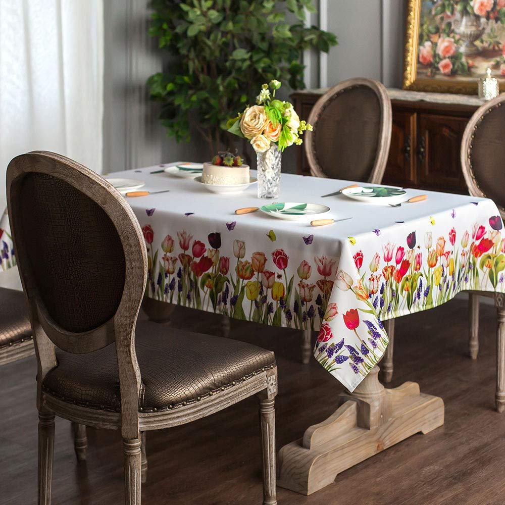 Artable Rectangle Summer Tablecloth Farmhouse Tablecloths Printed Flower With Vintage Floral Patterns Table Cloth For Elegant Ho