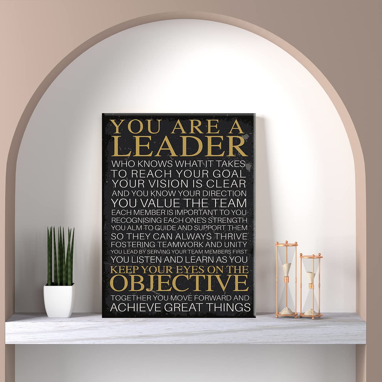 Positive Leadership Success Wall Art Canvas Print You Are A Leader Poster Framed Motivational Modern Painting For Office Home Wa