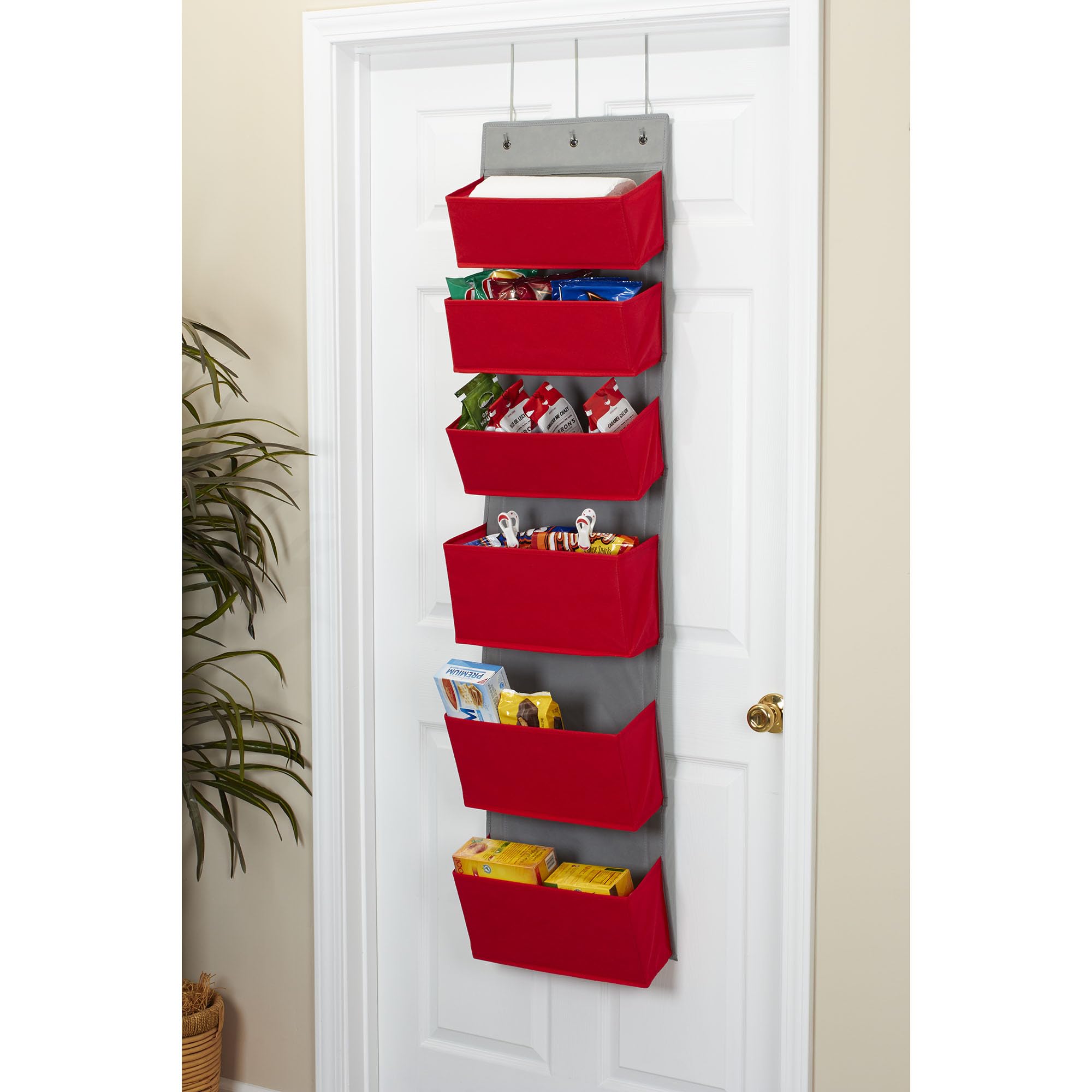 Household Essentials 2169-1 Over-The- Over-The-Door Organizer, Red