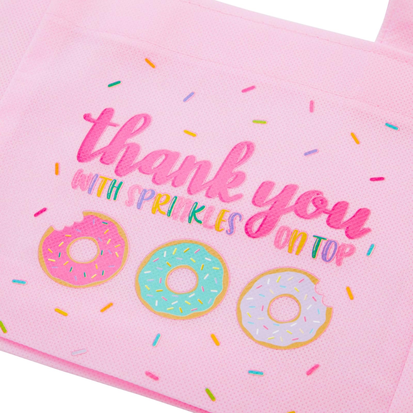 Blue Panda - 24 Pack Donut Goodie Bags - Pink Donut Theme Party Favor Totes For Girl'S Birthday, Baby Shower, Special Event (6.5