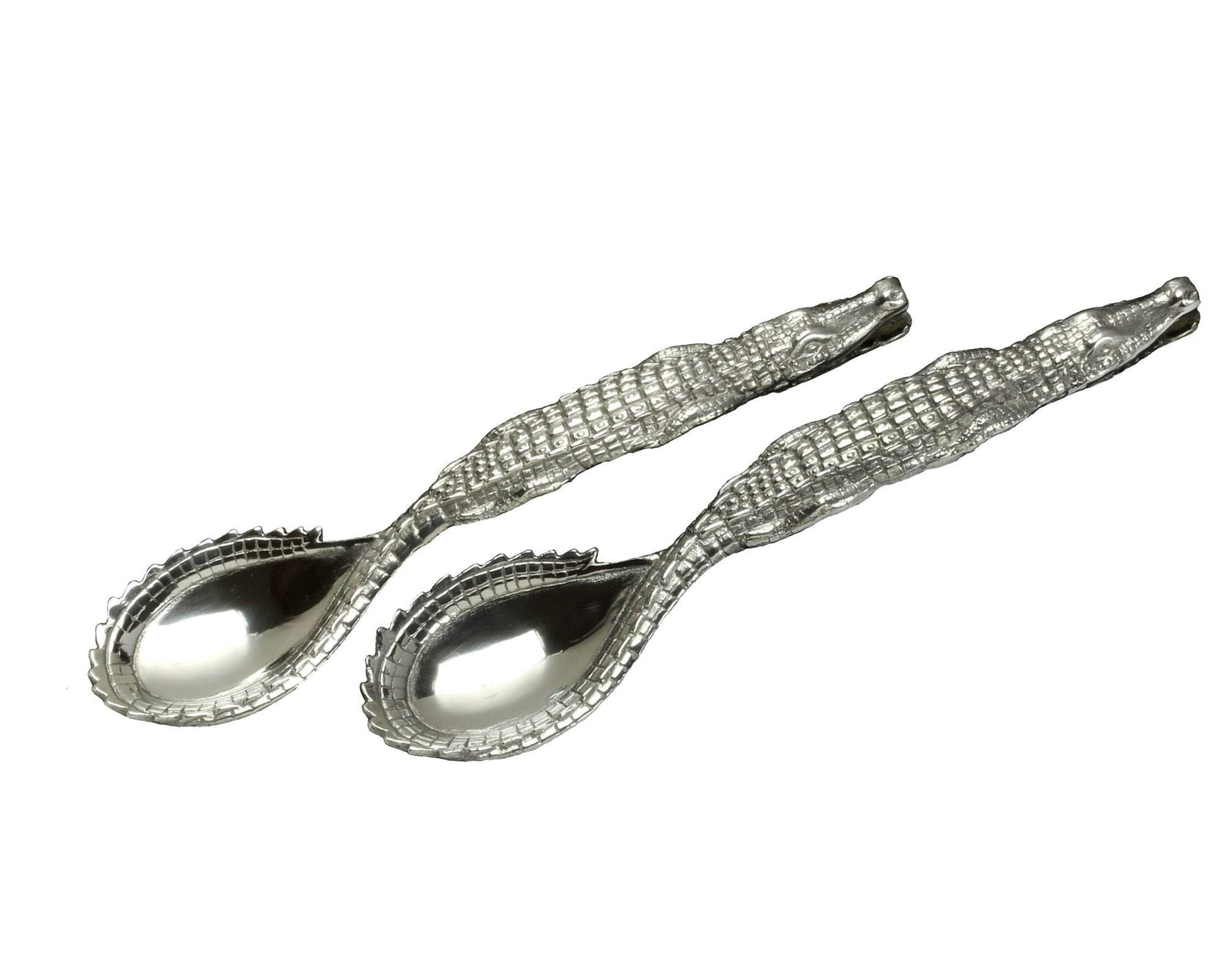 Arthur Court Designs Aluminum Alligator Figural Serving Set 12.5 Inch Long