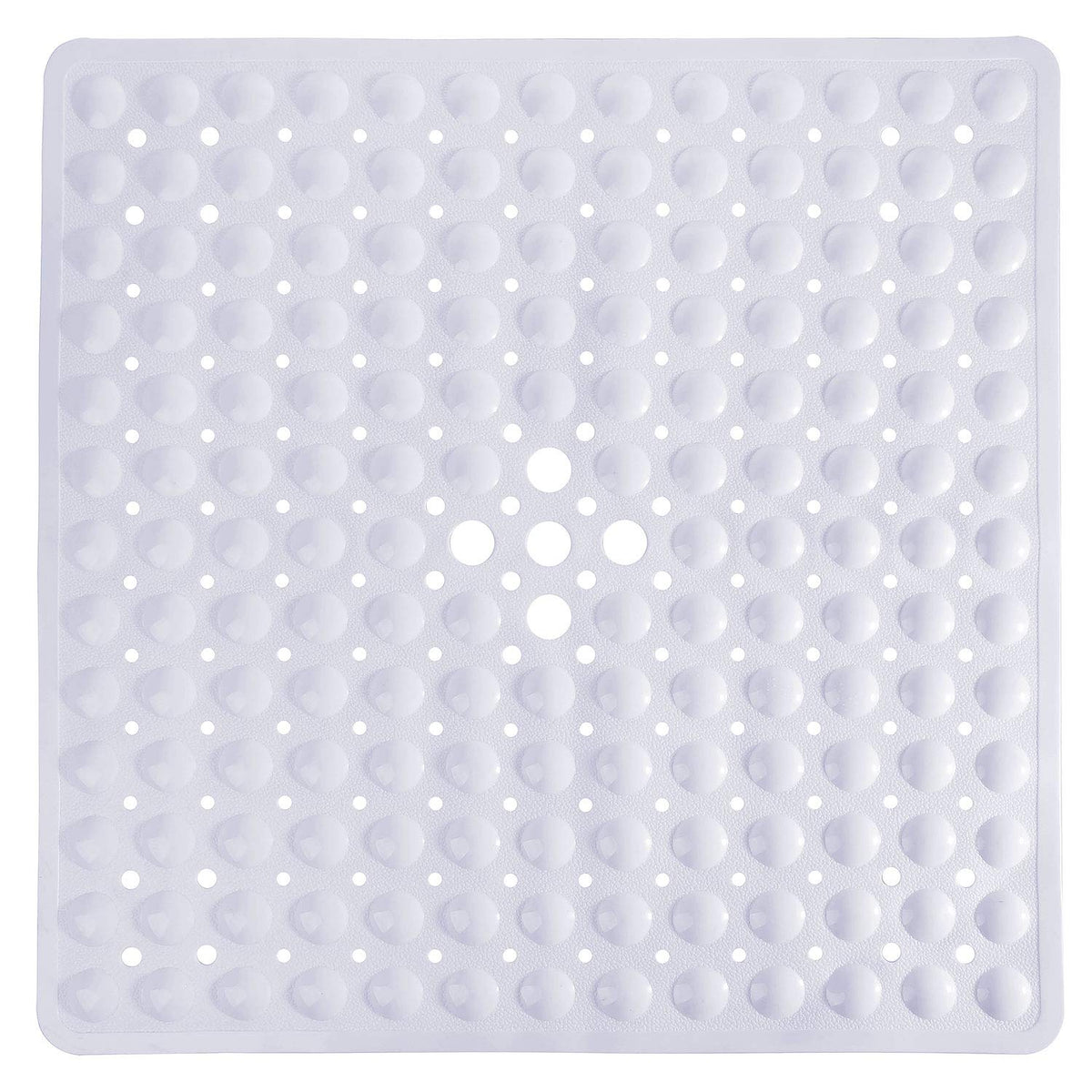 Yimobra Shower Bathtub Mat Non Slip, 21X21 Inch, Soft Square Bath Mat For Tub With Suction Cups And Drain Holes, Stall Floor Mat