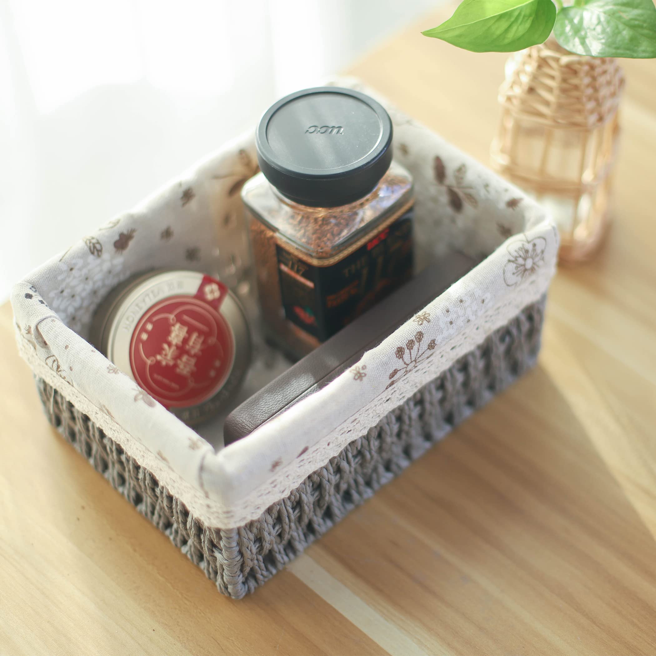 Yrmt Macrame Storage Baskets Set Of 3 Boho Decor Baskets For Organizing Decorative Paper Rope Woven Storage Basket With Liner Re