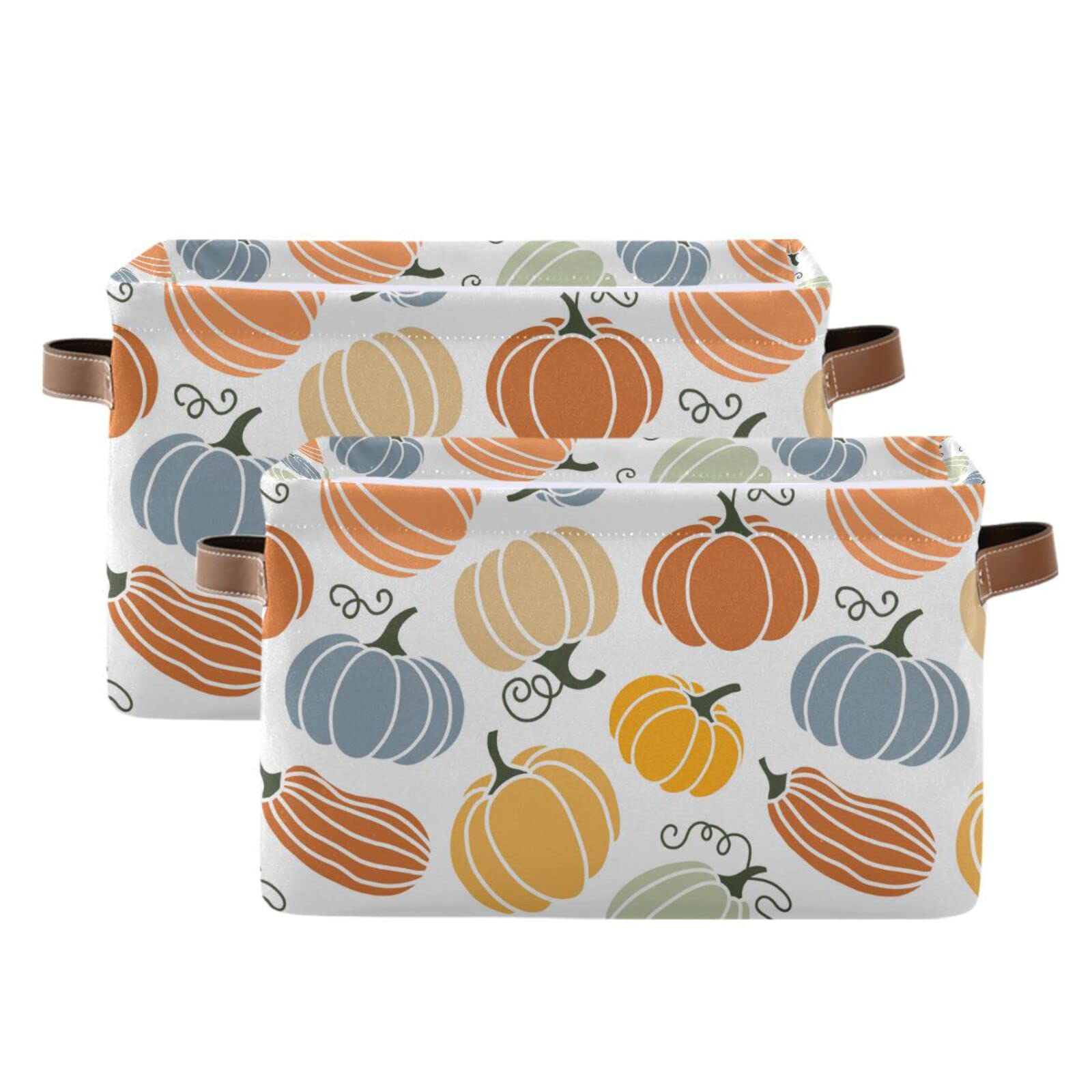 Senya Thanksgiving Basket Fall Basket, Pumpkin Autumn Foldable Fabric Collapsible Storage Bins Organizer Bag For Storage