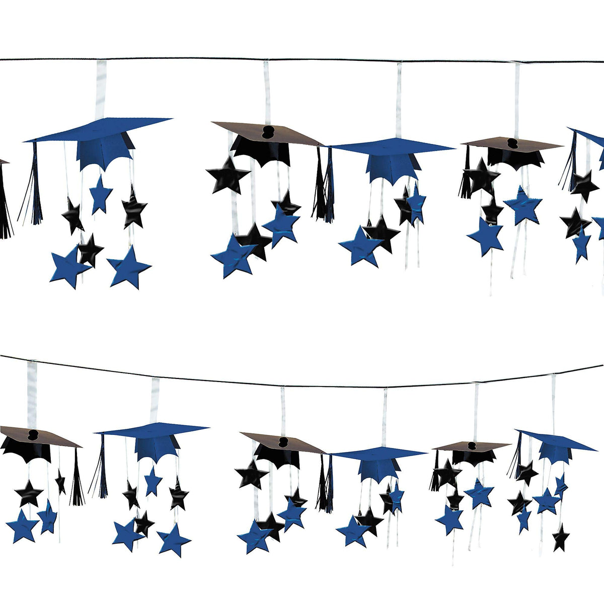 Amscan 224501.1 Bright Royal Blue School Colors 3-D Foil Garland Set | Party Favor | 1 Set