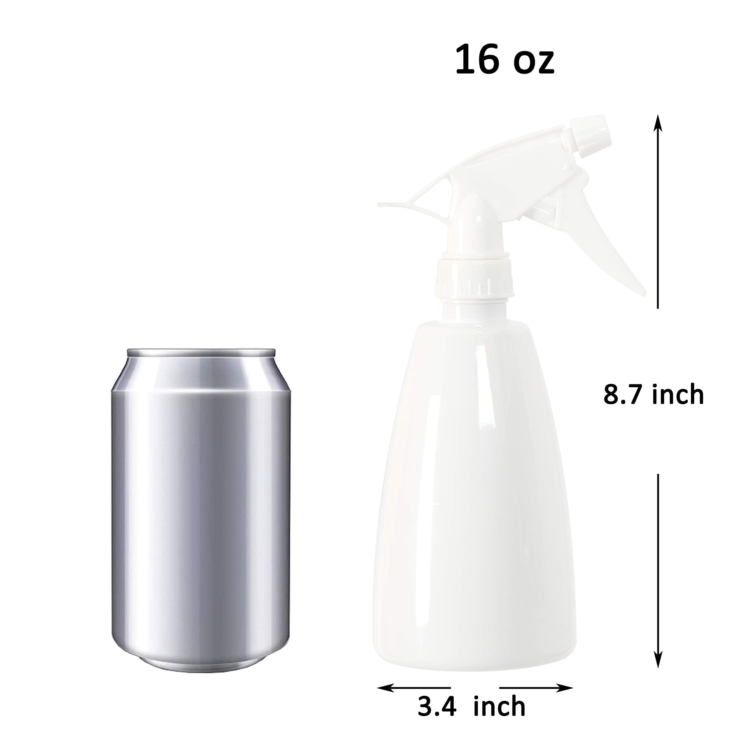 Youngever 5 Pack Empty Plastic Spray Bottles, 16 Ounce Spray Bottles For Hair And Cleaning Solutions (Solid White)