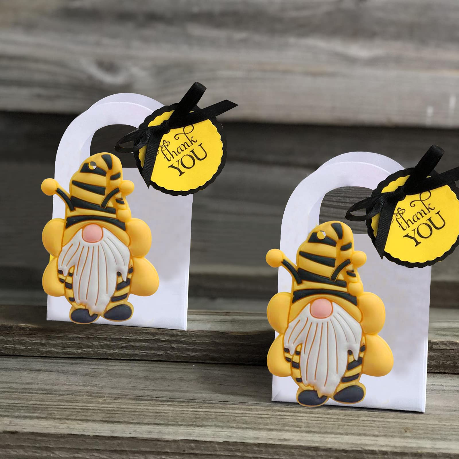 Mirabuy 20 Pcs Bee Gnome Keychains For Bee Themed Baby Shower Party Favors, Birthday Party Favors, Party Return Gifts, Party Bag