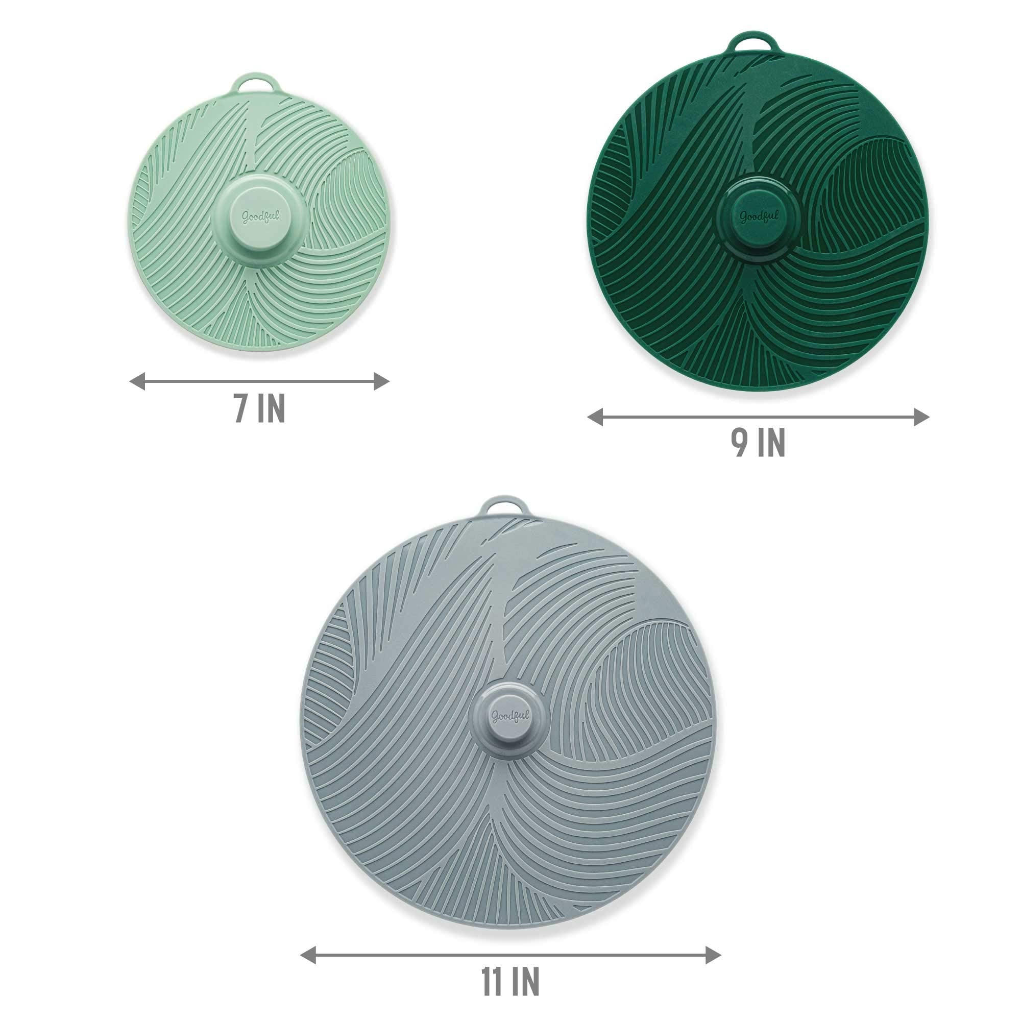 Goodful Universal Silicone Lids For Pots And Pans, Heat Safe, Reusable Suction Seal Covers For Bowls, Pots, Cups- Food Grade, Di