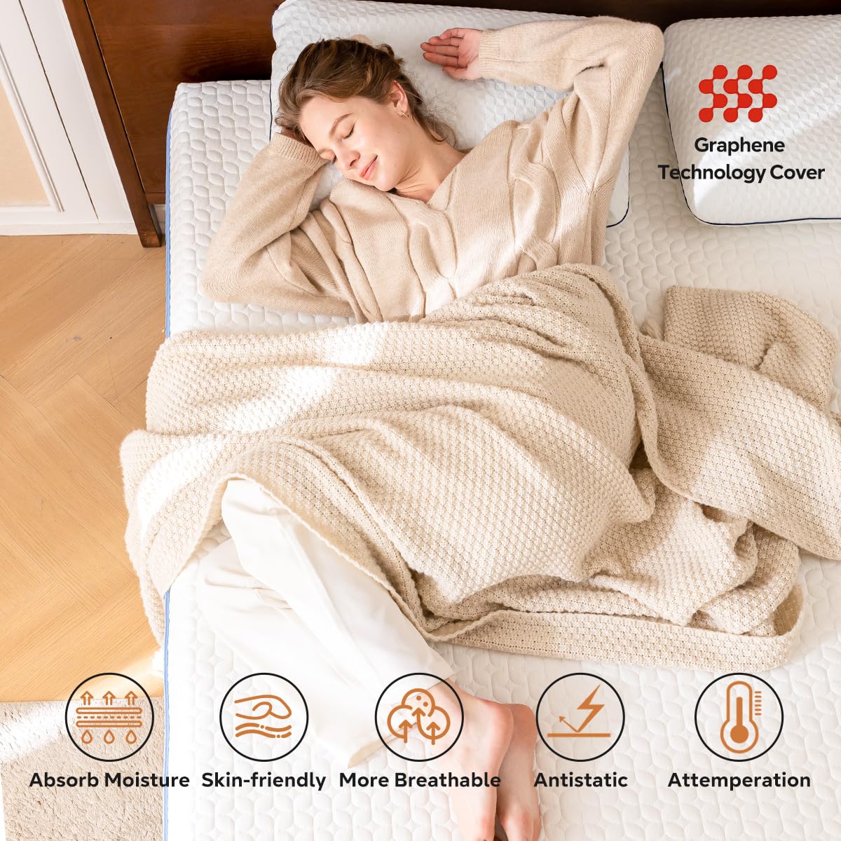 Gelsea Twin Mattress For Child,8 Inch Memory Foam Mattress In A Box,Cool Gel-Infusion For Cooler Sleep,Made In Usa,Breathable Co
