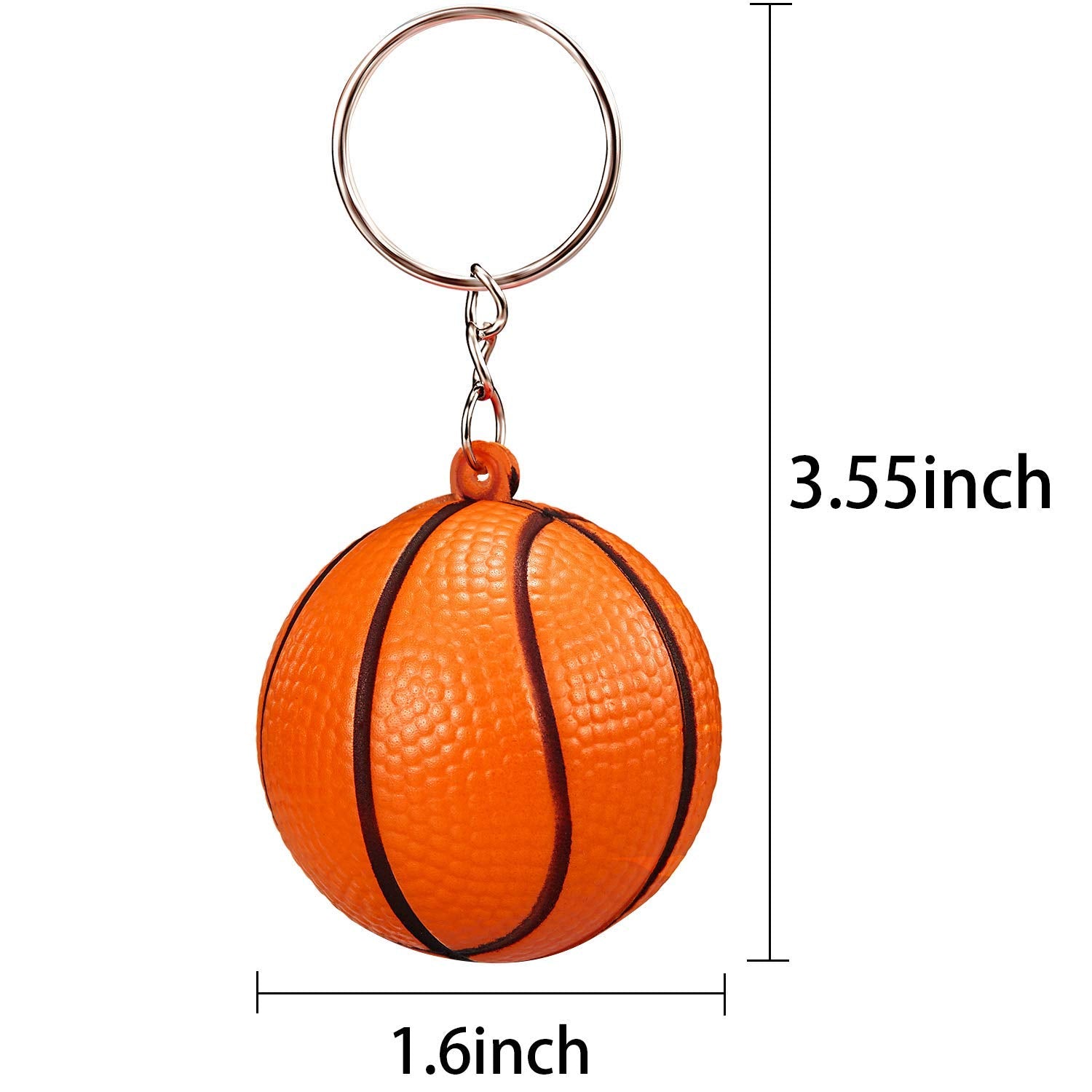 Blulu 20 Pack Orange Basketball Keychains For Party Favors, School Carnival Reward, Party Bag Gift Fillers (Basketball Keychains